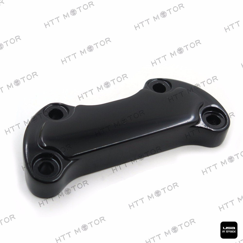 Httmt Mt446-002- Black Scalloped Handlebar Riser Clamp Compatible With Harley Sportster 883 Dyna Super Glide