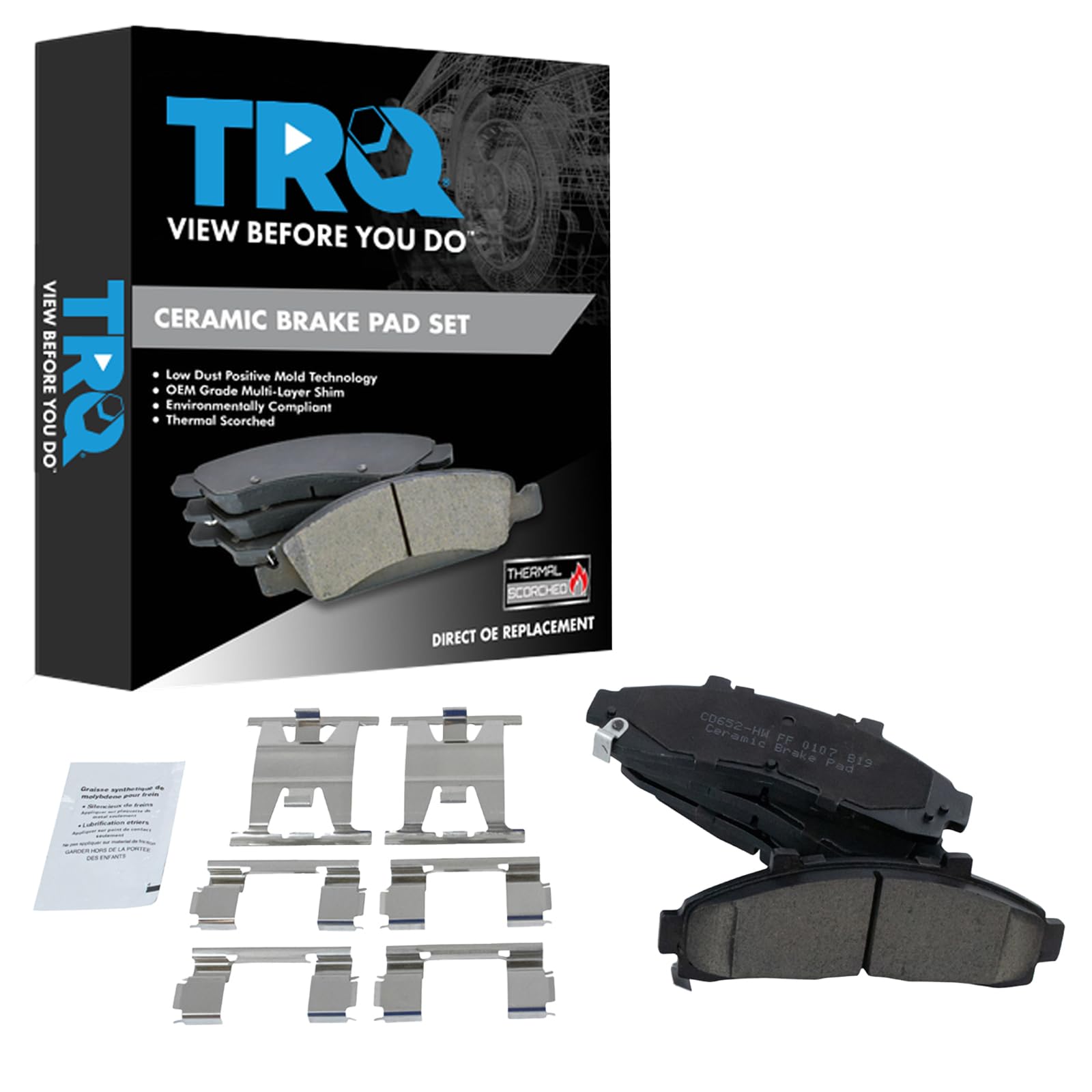 TRQ Front Brake Pads Ceramic Compatible with 1995-2001 Ford Explorer 1995-2002 Ranger Mazda B2300 1998-2001 B2500 B3000 B4000 19