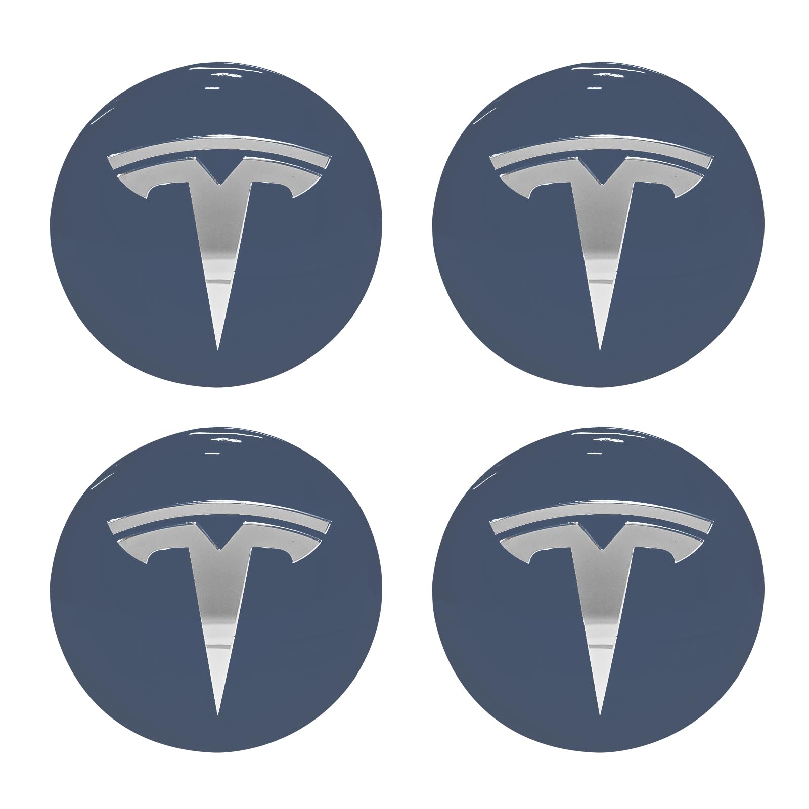 Knomix 4 Pack Aluminum Waterproof Wheel Cover Center Emblem Sticker for Tesla Model 3 Model Y 56mm Hubcaps Wheel Rim Cover (Dust