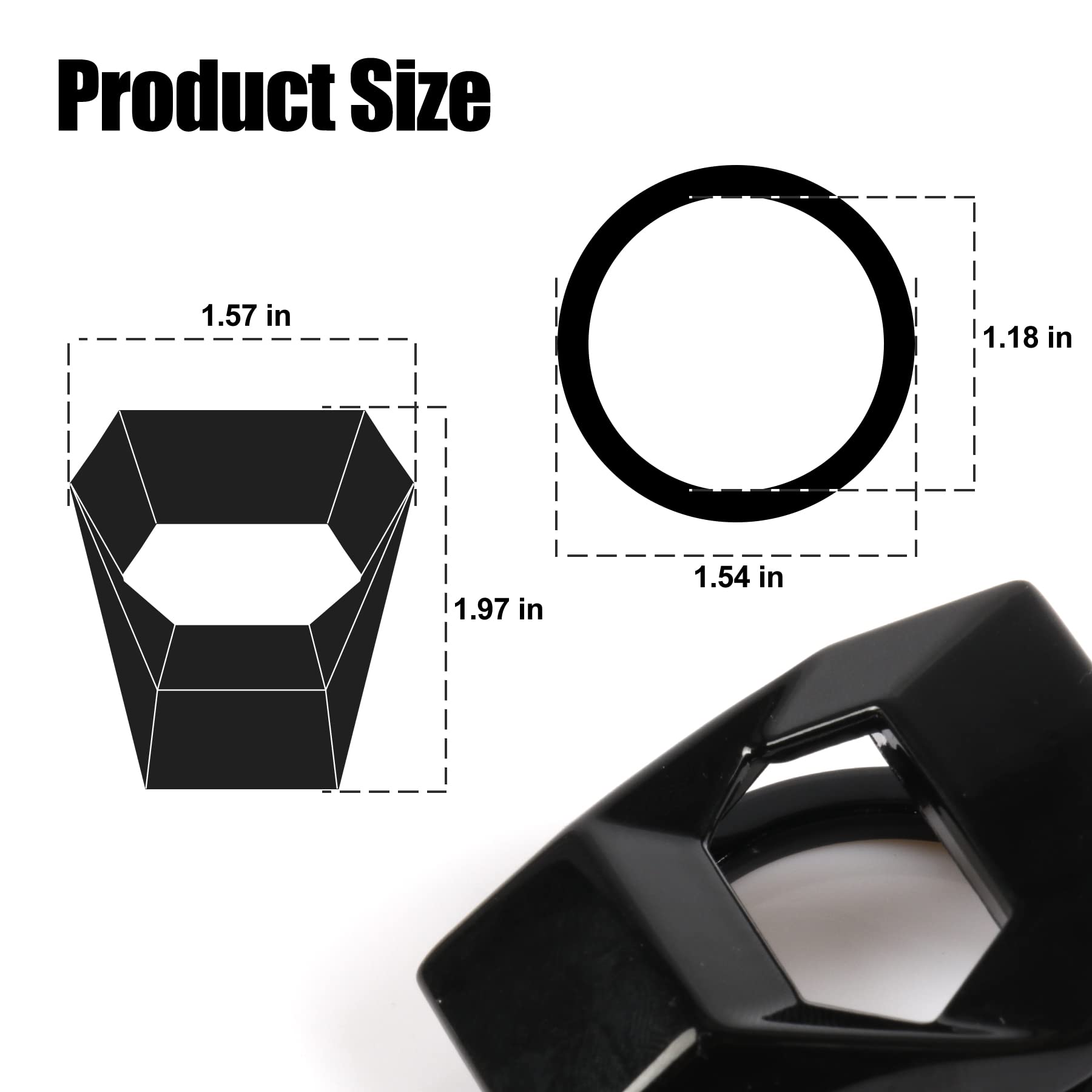 Singaro Universal Engine Start Stop Button Cover, Car Power Control Zinc Alloy Trim, One Button Start Button Cover Interior Accessories(Black)