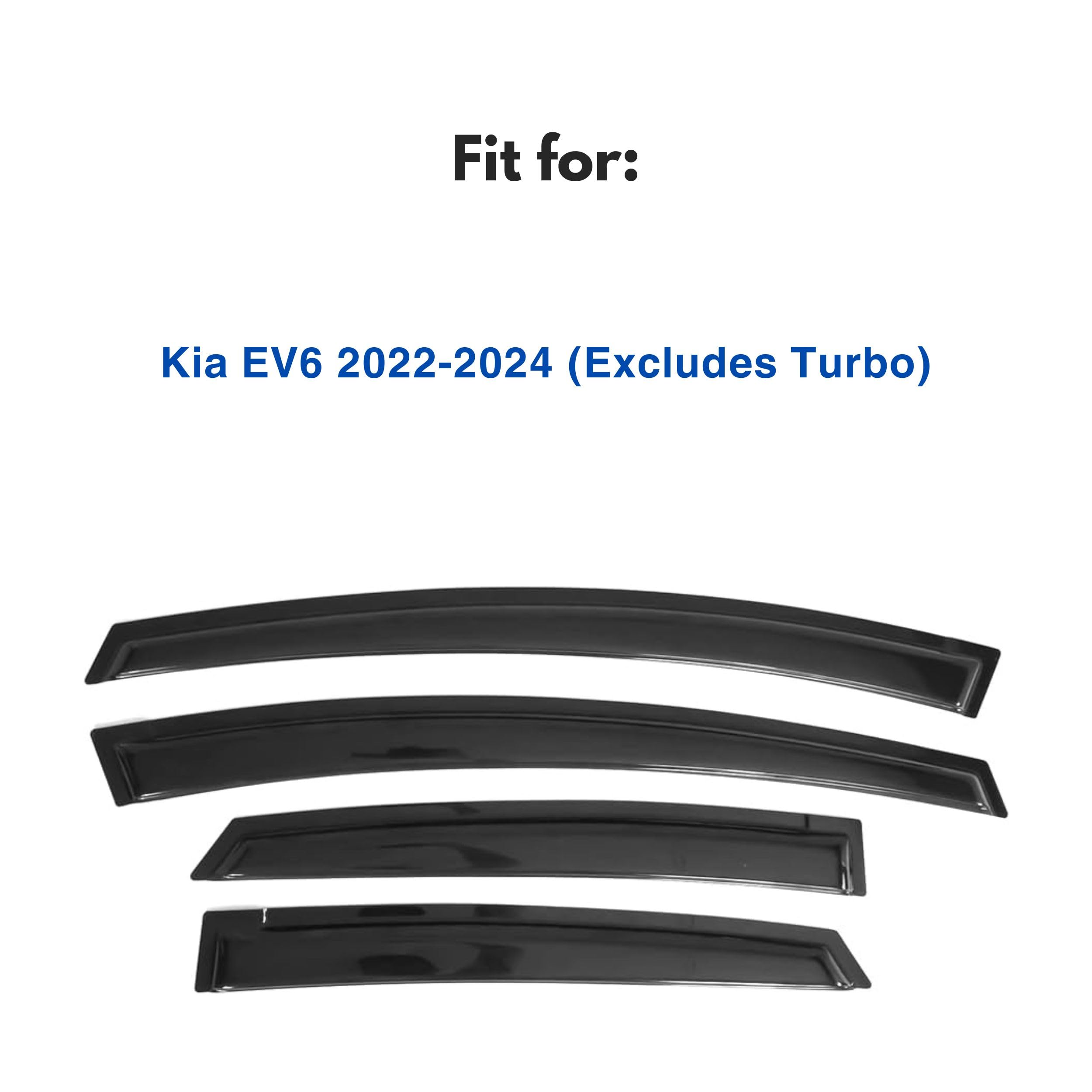 Ig Window Visor For Kia Ev6 2022-2024 (Excludes Turbo), Rain Guard Tape-On Extra Durable Sun Wind Side Vent Window Deflector, 20