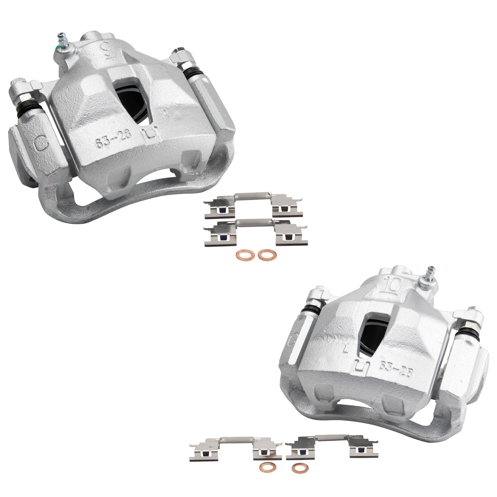 Trq Front Brake Caliper Set Compatible With 2005-2007 Toyota Avalon 2005-2006 Camry 2004-2010 Sienna 2004-2008 Solara