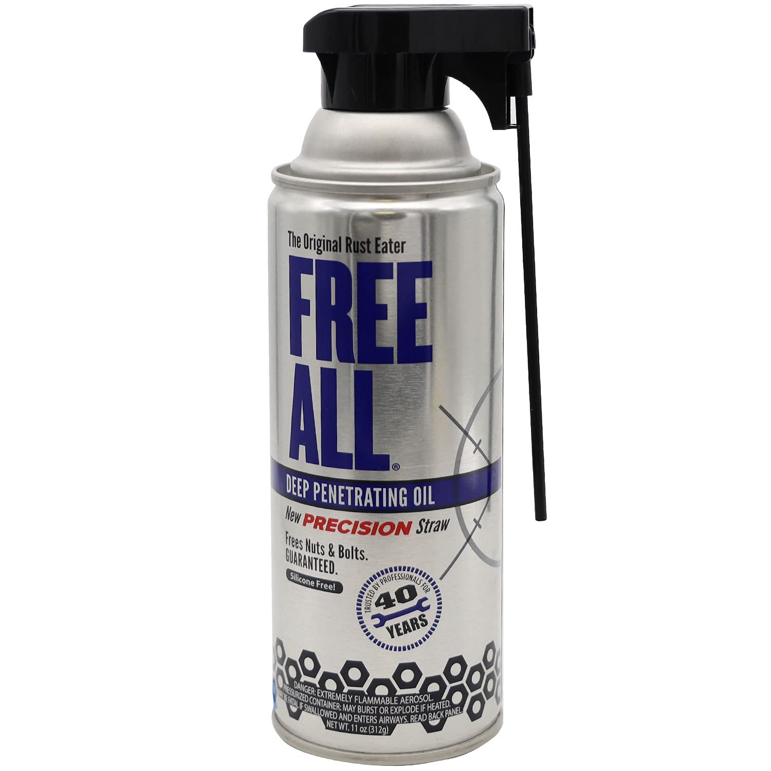 Free All Rust Eater Deep Penetrating Oil,11Oz Precision Straw, Loosens Rusted Bolts, Nuts, Pipe Connections & Locks, Industrial-