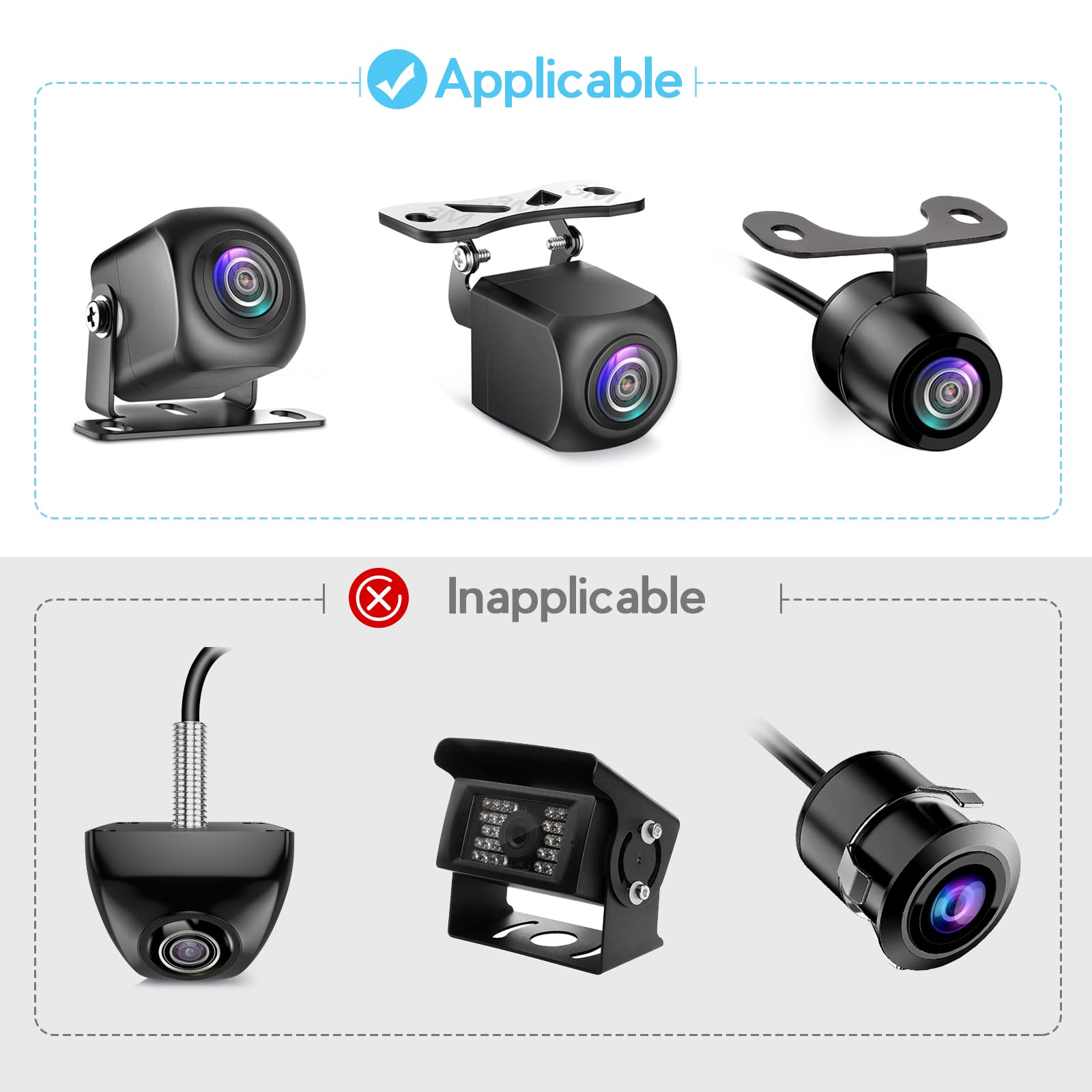 PixelMan Rear Camera Mount - Black Windshield & Window Bracket for SUV, Truck, RV Backup Camera