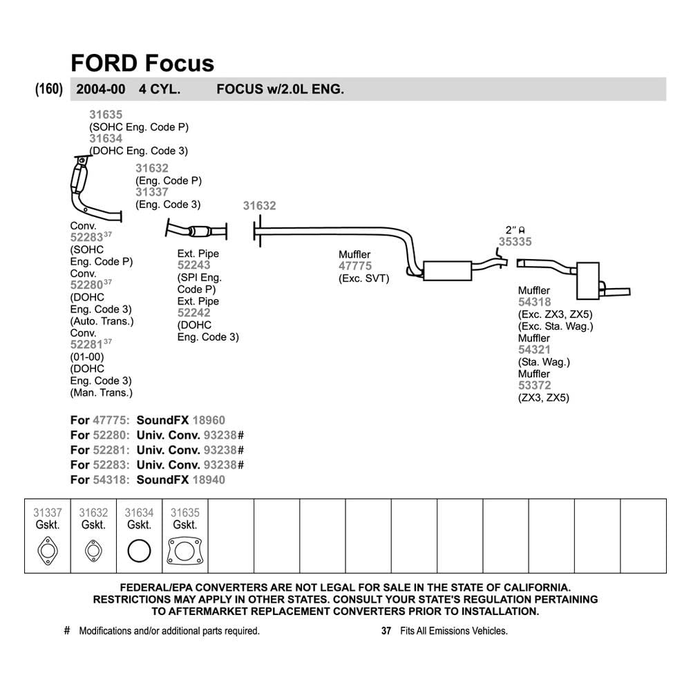 Walker 52242 Exhaust Pipe For Ford Focus