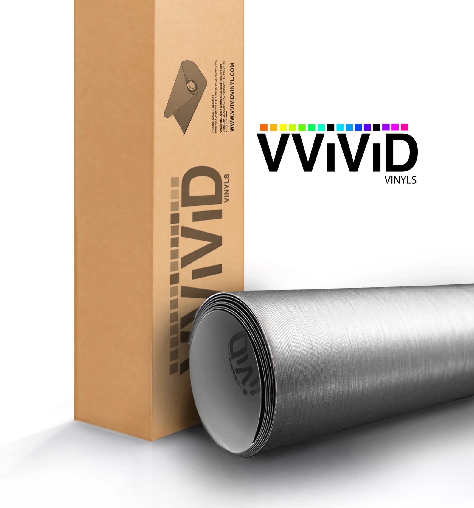 Silver Brushed 25Ft X 5Ft 125Sq Ft Cast Decal Automotive Use Bubble And Air-Free Car Wrap Vinyl Exterior 3Mil-Vvivid8