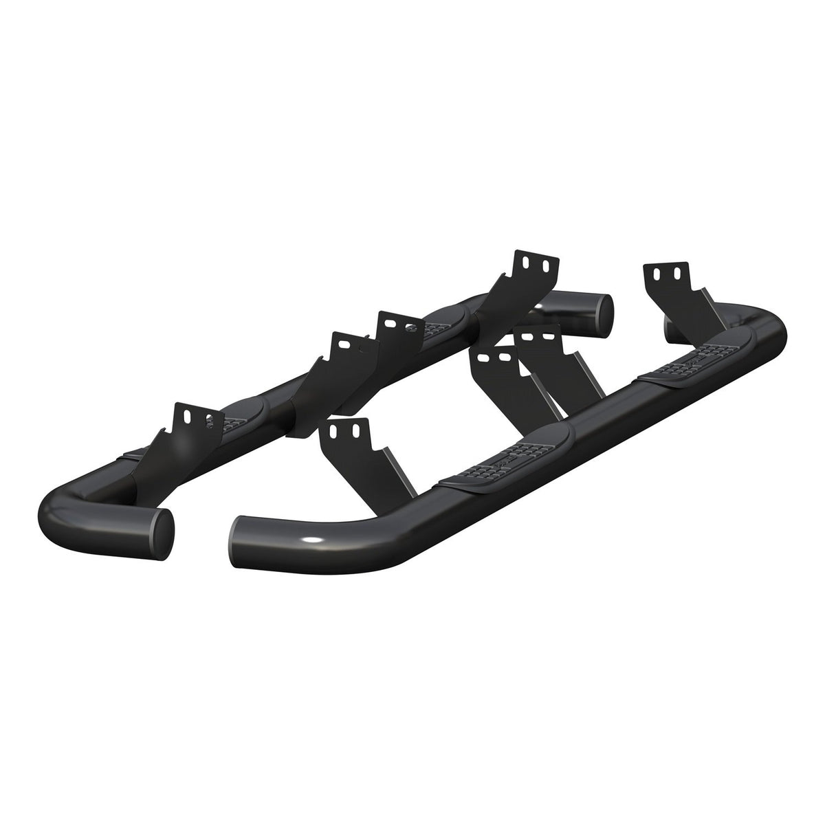 Aries 204075 3-Inch Round Black Steel Nerf Bars, No-Drill, Select Hummer H2