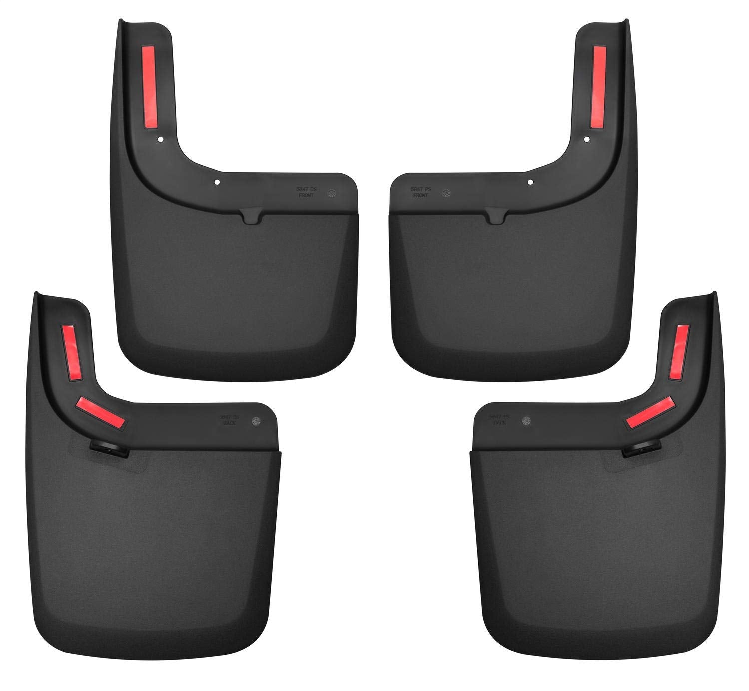Husky Liners - Front & Rear Mud Guards | 2017-2022 Ford F-250/F-350 W/Single Rear Wheels & Oem Fender Flares, Front & Rear Set - Black, 4 Pc | 58476