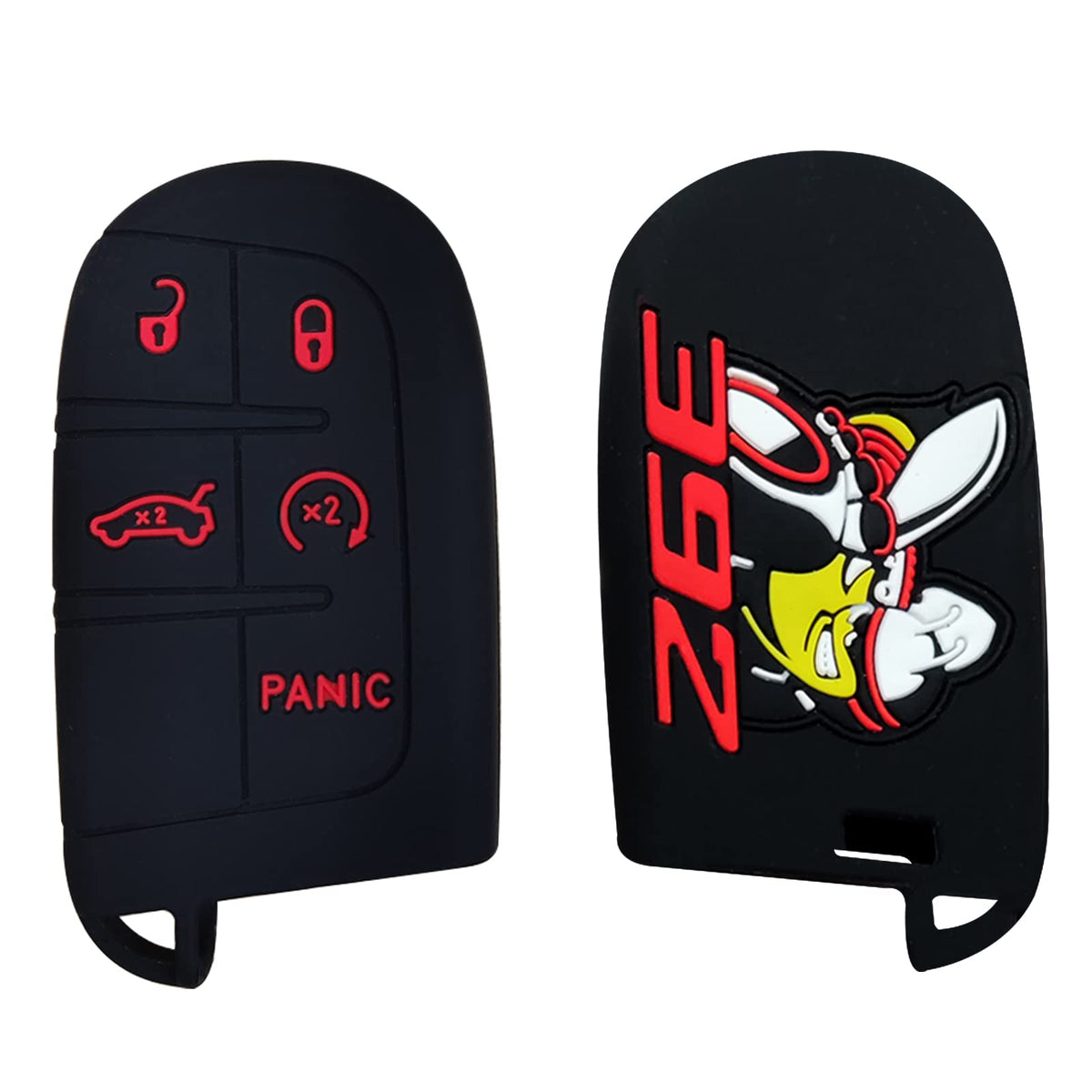 Glahorse Rubber Smart 5 Buttons Key Cover Fob Case Shell Keyless Protector Jacket Glove Holder For Challenger Charger 392 Scat P