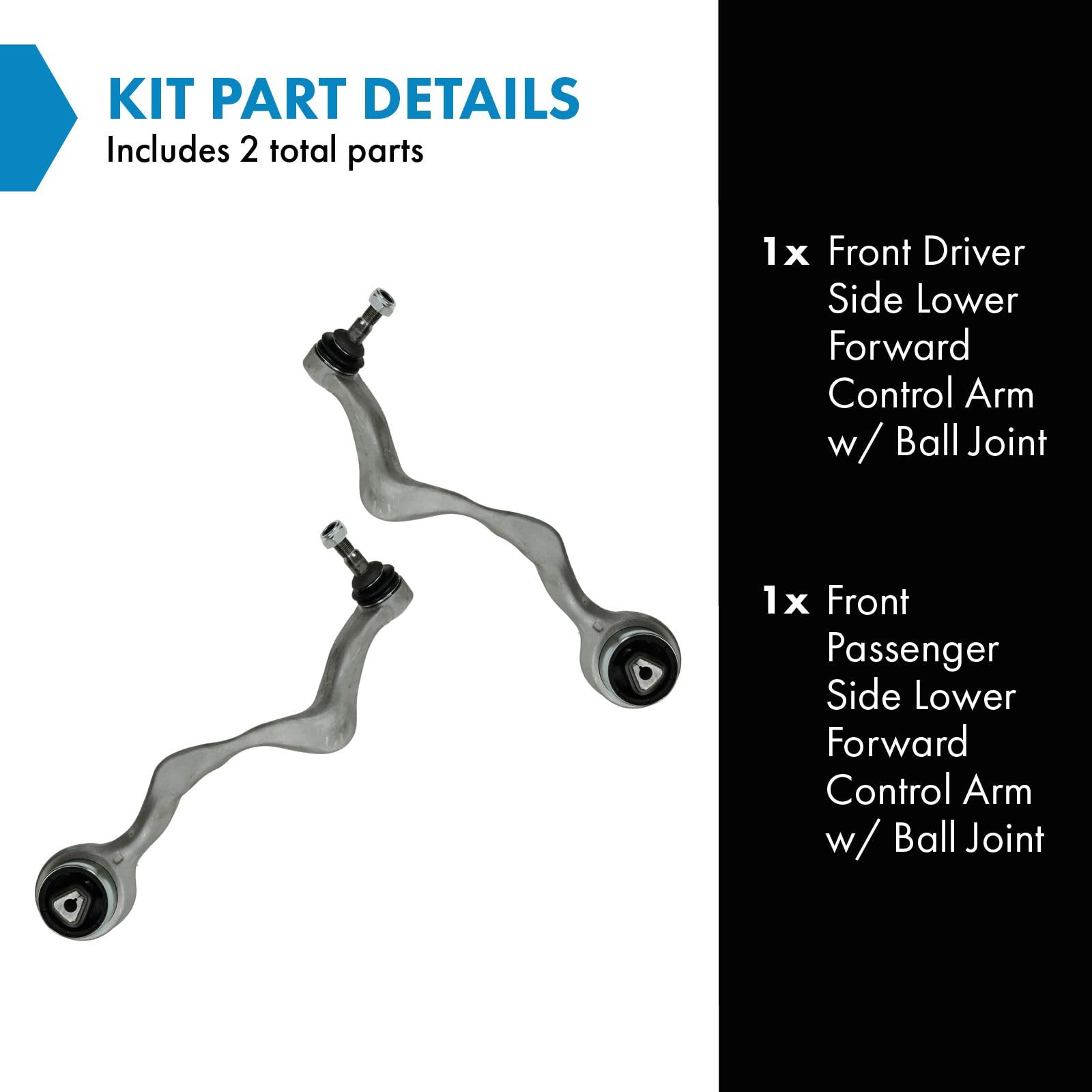 Trq Front Lower Control Arm With Ball Joint Set Compatible With 2008-2013 Bmw 128I 135I 2006 325I 2007-2013 328I 330I 2009-2010