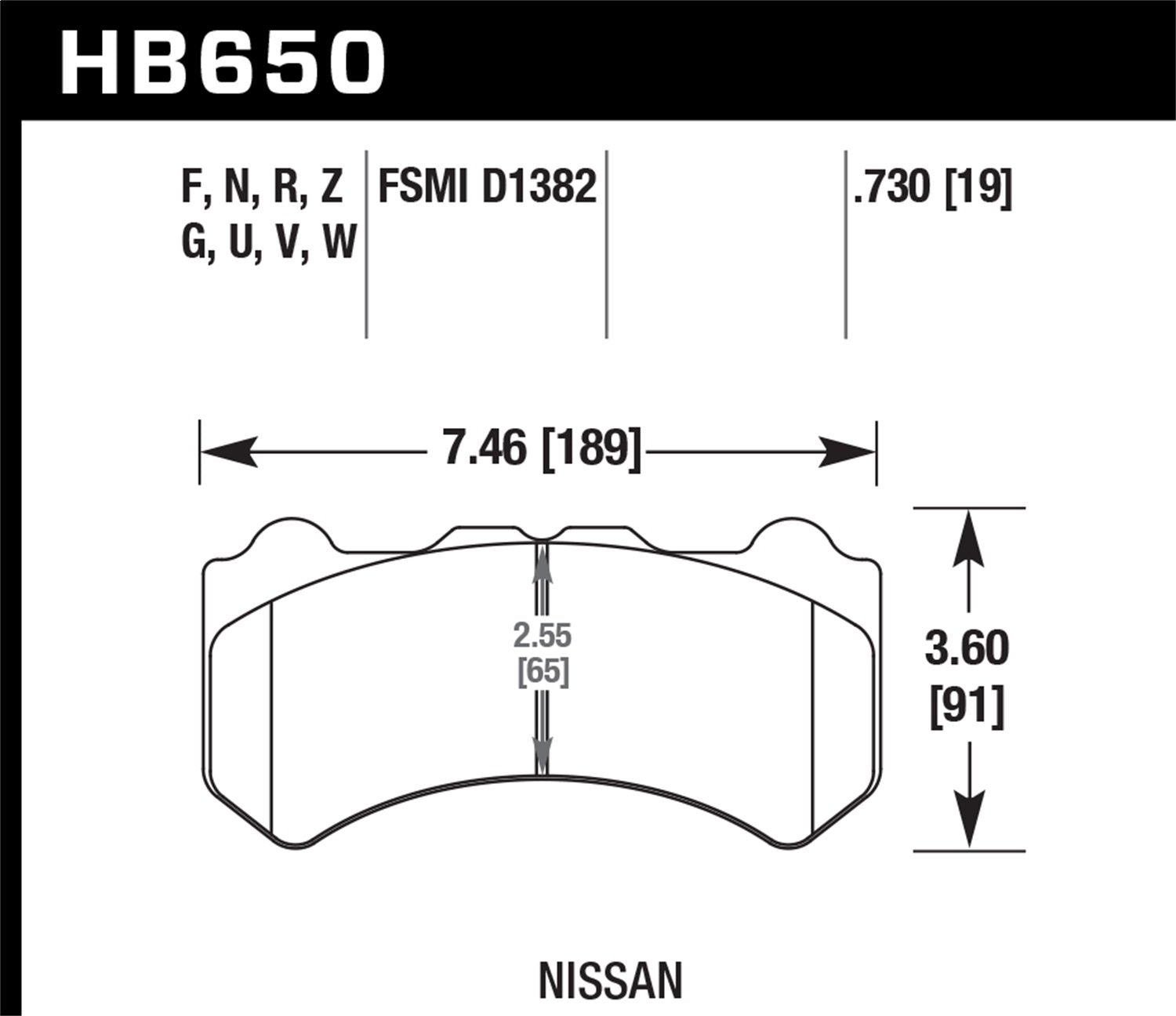 Hawk Performance Hb650Z.730 Performance Ceramic Brake Pad