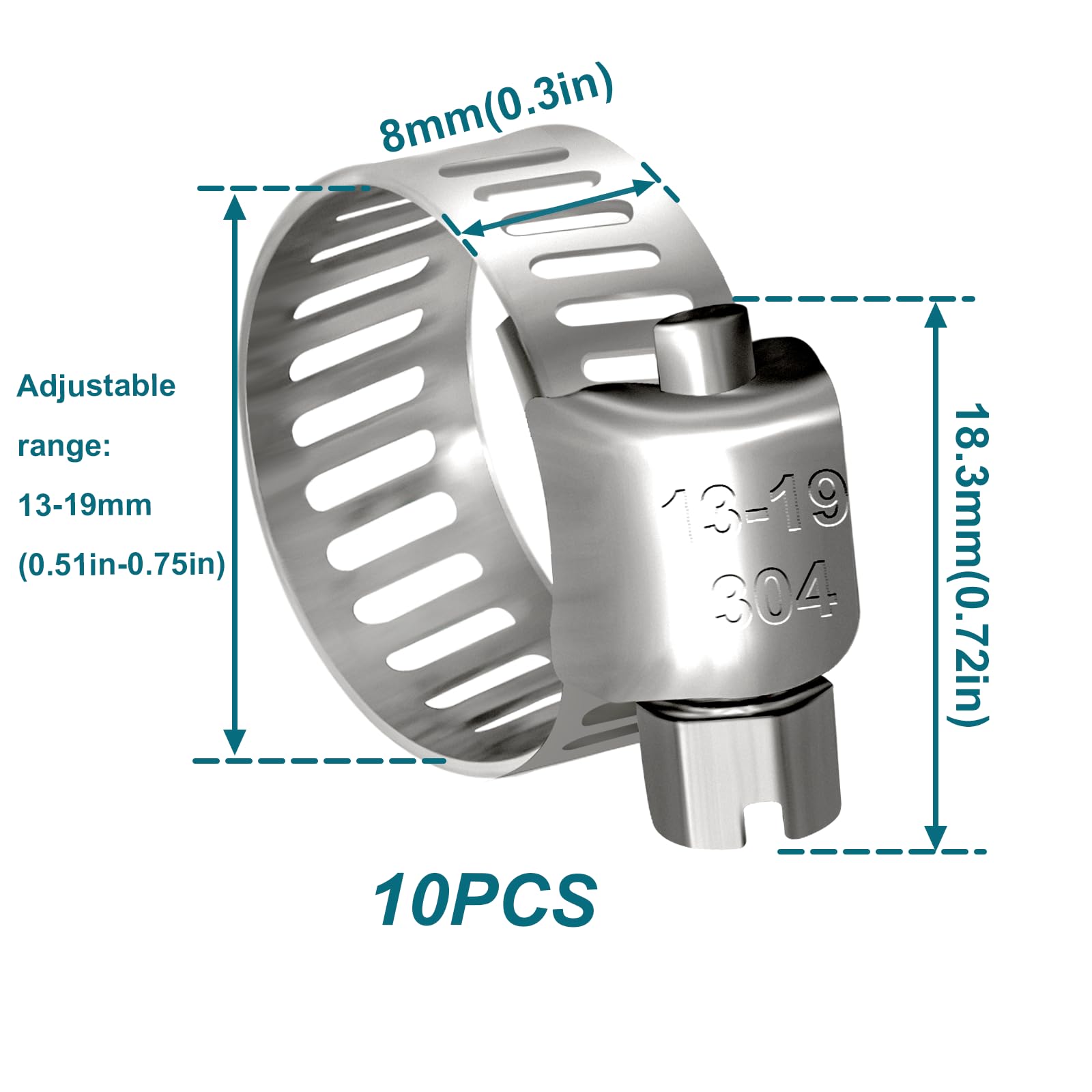 Housun Fuel Line 3/8 Inch Id, Fuel Hose 10Ft, J30R7 Fuel Line Hose Nbr With 10 Clamps.
