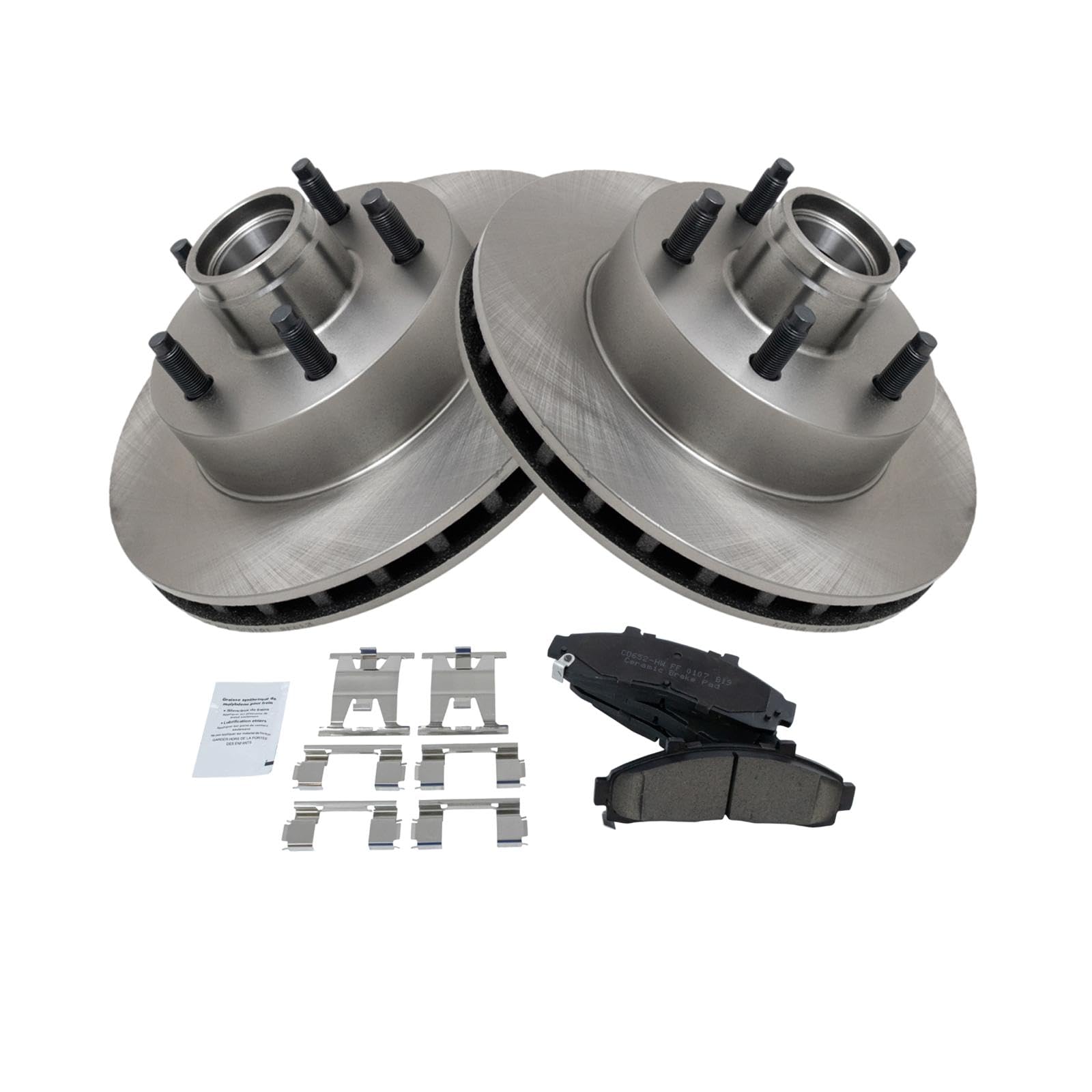 Trq Front Brake Pad & Rotor Kit Brake Pads Brake Rotor Ceramic Compatible With 1995-1997 Ford Ranger Mazda B2300 1995-1996 B3000