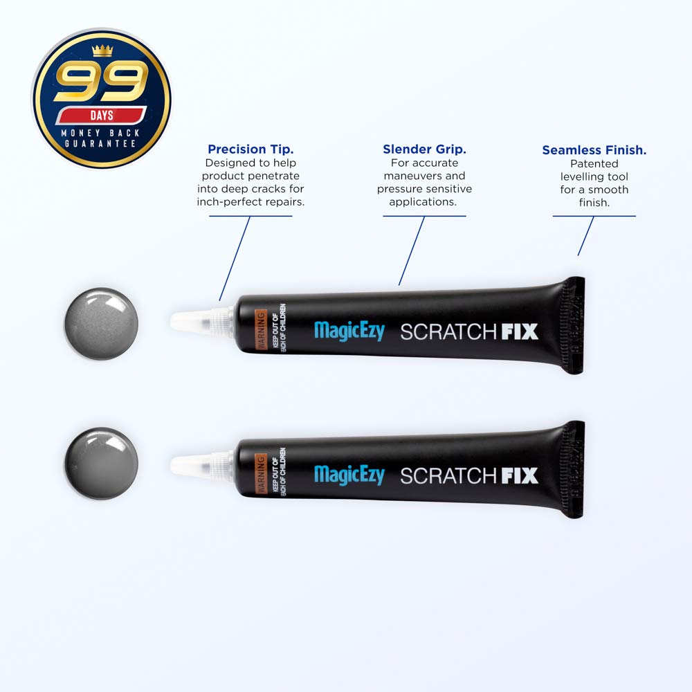 MagicEzy Auto Scratch RepairEzy - (Gray Metallic) Touch Up Paint for Car Scratches and Chip Repairs | All Makes and Models | No