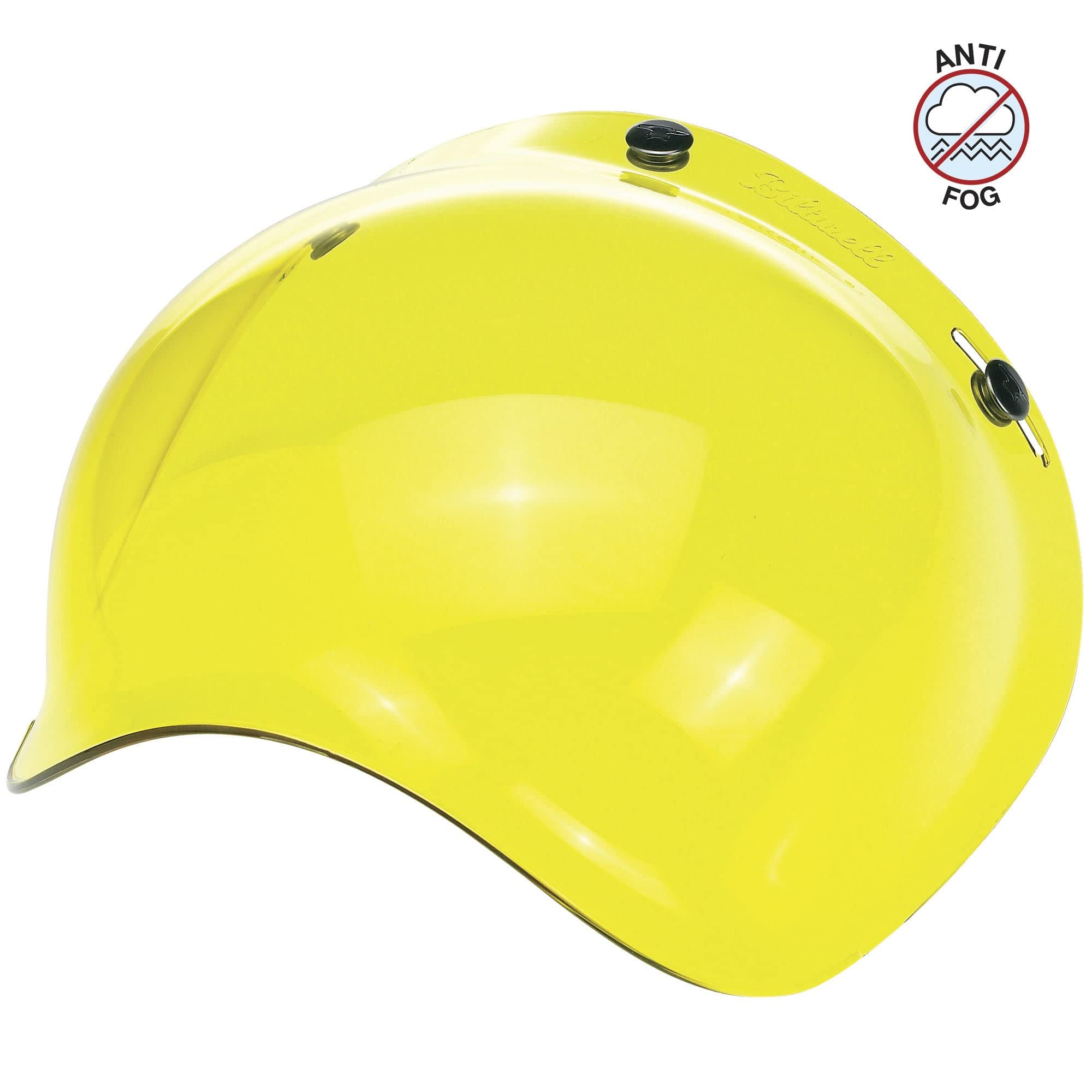 Biltwell Bubble Shield Yellow - Anti-Fog, Scratch Resistant, Uv/A Uv/B Resistant