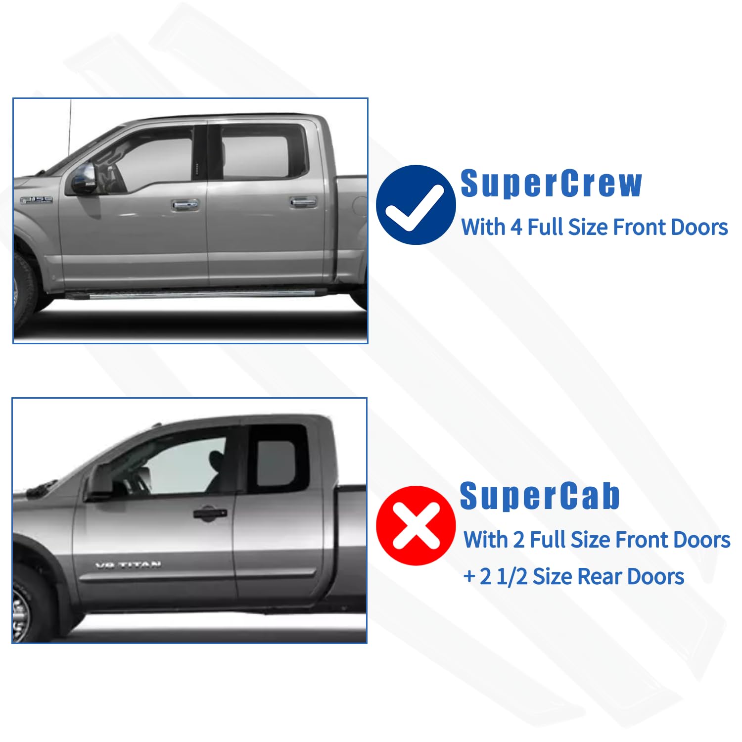 4Pcs Window Rain Guards Shield Fit For 2001-2003 Ford F150 Supercrew Cab, Outside Mount Window Vent Visors Shades, Wind Deflecto