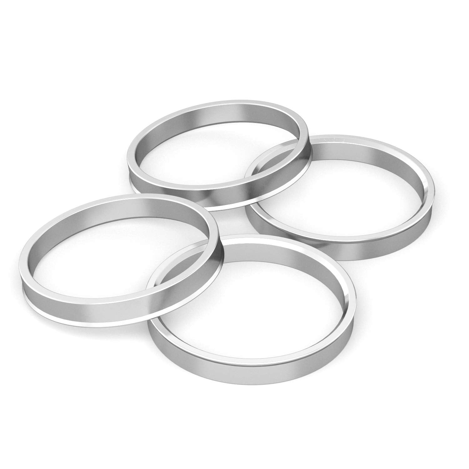 Stancemagic Hubcentric Rings (Pack Of 4) - 67.1Mm Id To 73.1Mm Od - Silver Aluminum Hubrings - Only Fits 67.1Mm Vehicle Hub And 73.1Mm Wheel Centerbore - Compatible With Mitsubishi Mazda Kia Hyundai
