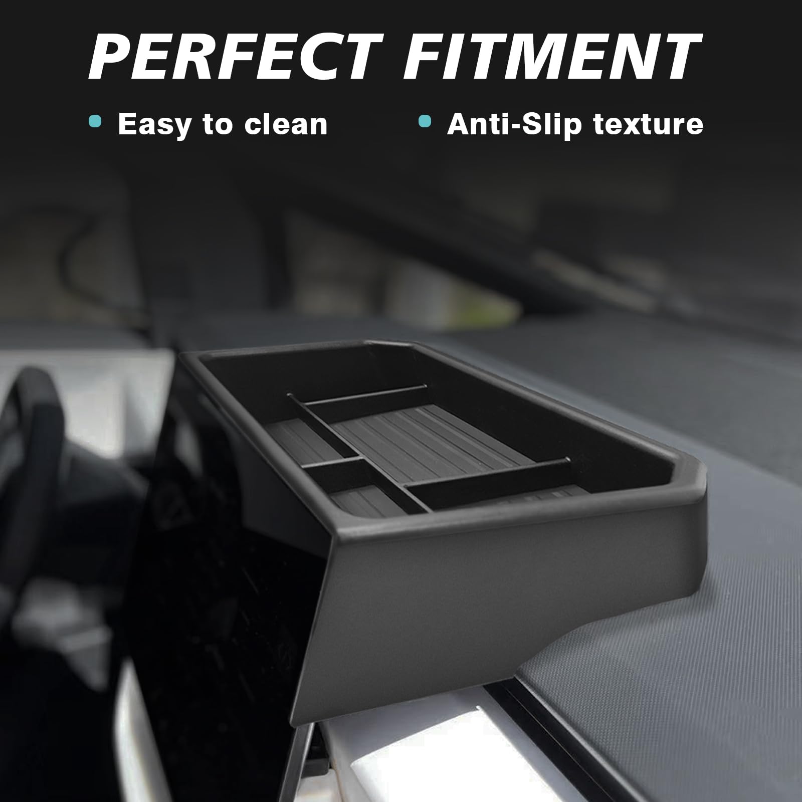 Bestevmod Center Console Screen Dash Organizer Compatible With Tesla Cybertruck 2025 2024 Pickup Dashboard Organizer Back Storag