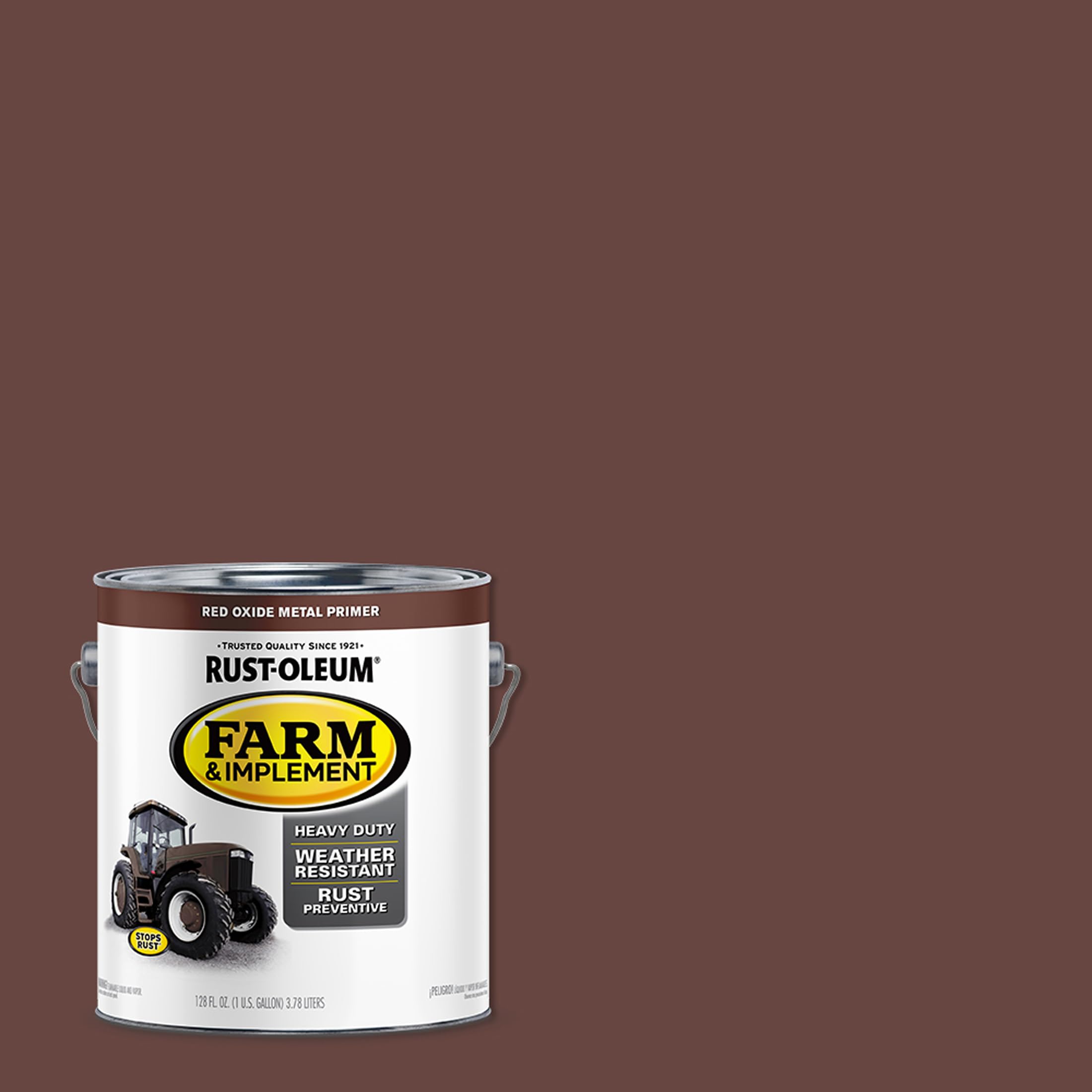 Rust-Oleum 280171 Farm & Implement Enamel Primer, Gallon, Red Oxide Metal Primer