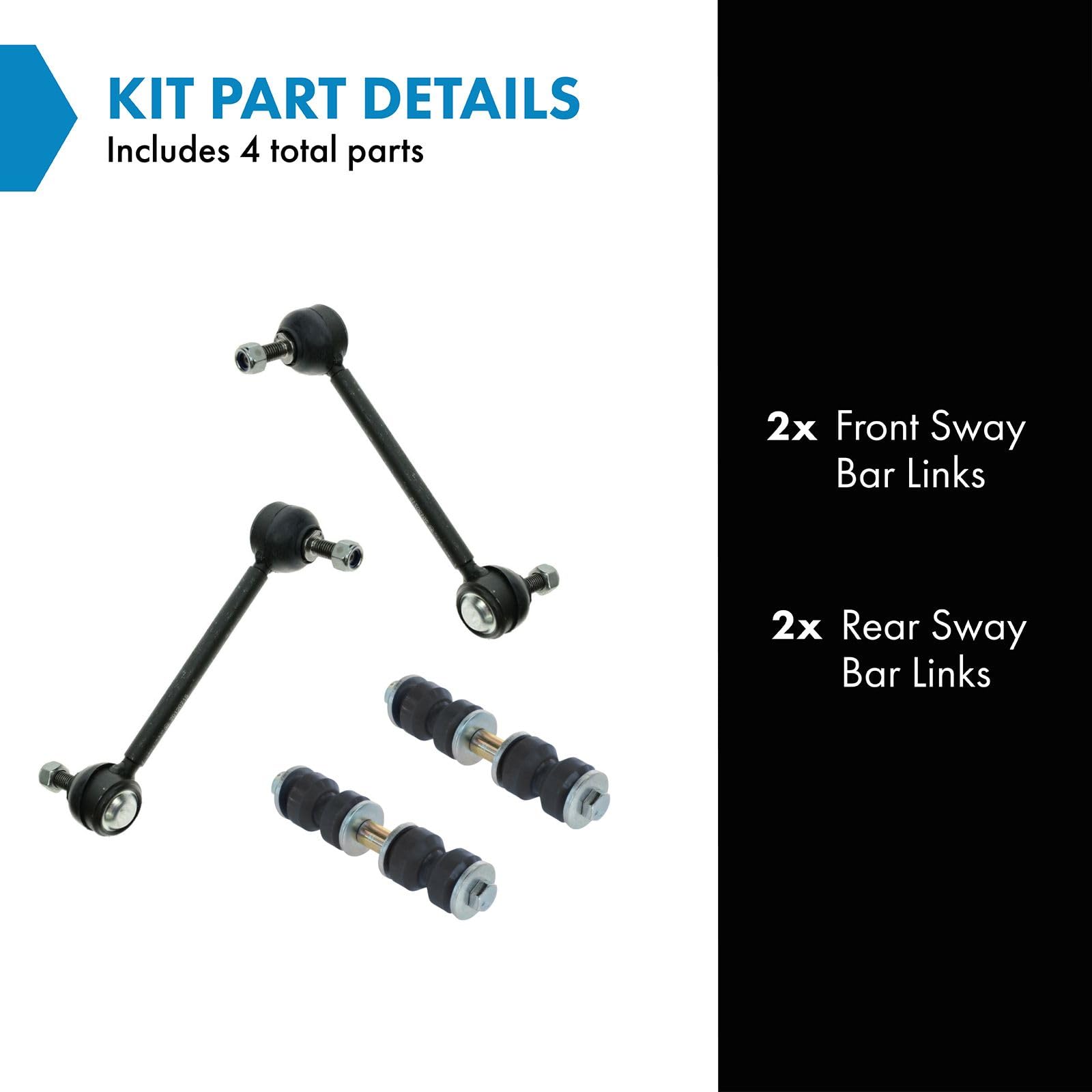 Trq 4 Piece Suspension Kit Front & Rear Sway Bar Link Set For Chevy Buick Olds Gm
