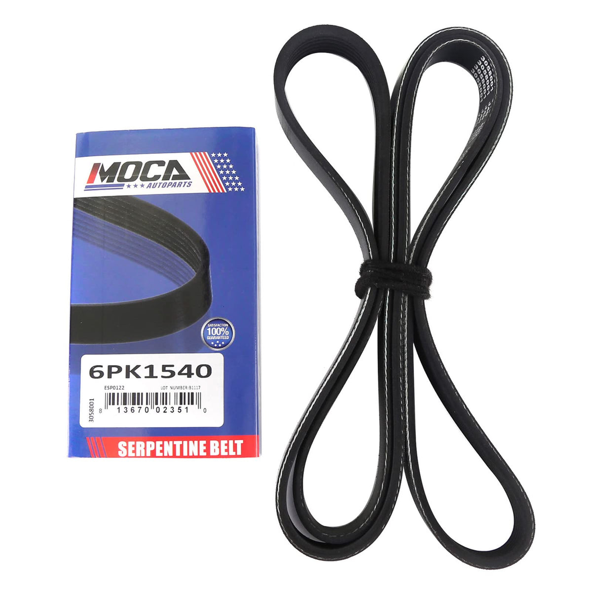 MOCA 6PK1540 Serpentine Belt Fits 98-00 for Chevrolet Prizm 1.8L, 01-05 for BMW 530i 3.0L., 01-06 for BMW 330Ci 3.0L, 98-08 for 