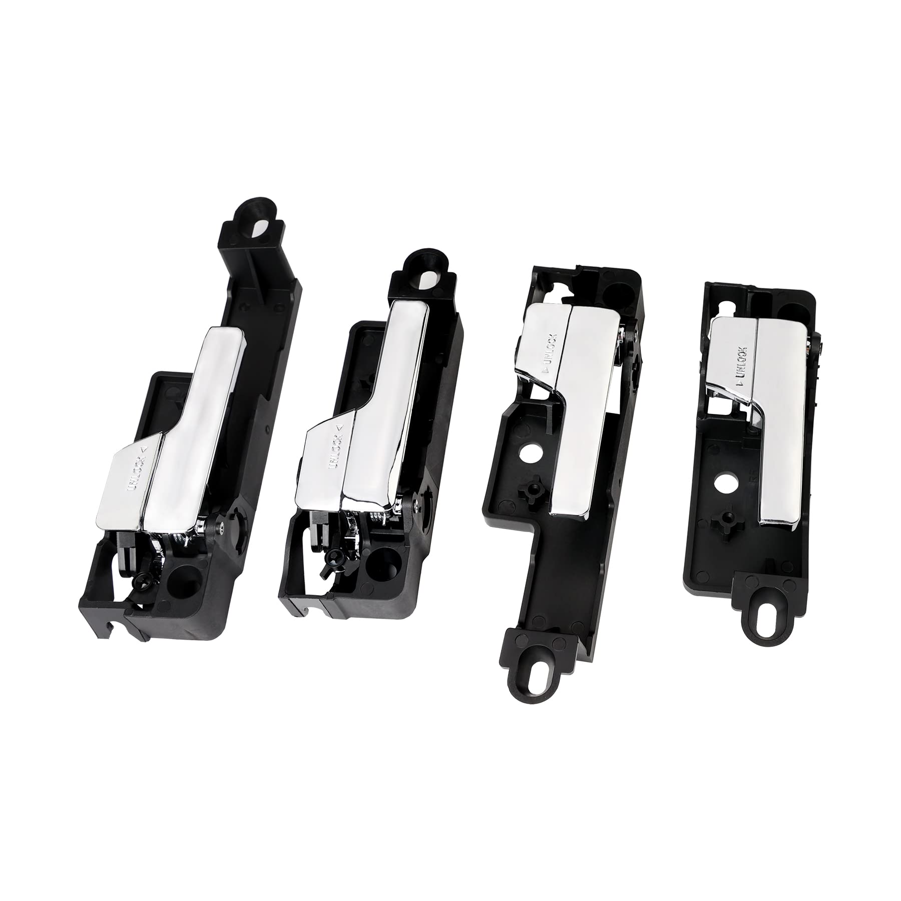 Interior Door Handle (4 Pcs) Front Rear Left & Right Compatible With 06-12 Ford Fusion, 07-12 Lincoin Mkz, 06-11 Mercury Milan Replaces# 6E5Z-5422601-A, 6E5Z-5422600-Aa, 6E5Z-5422601-B, 6E5Z-5422600-A