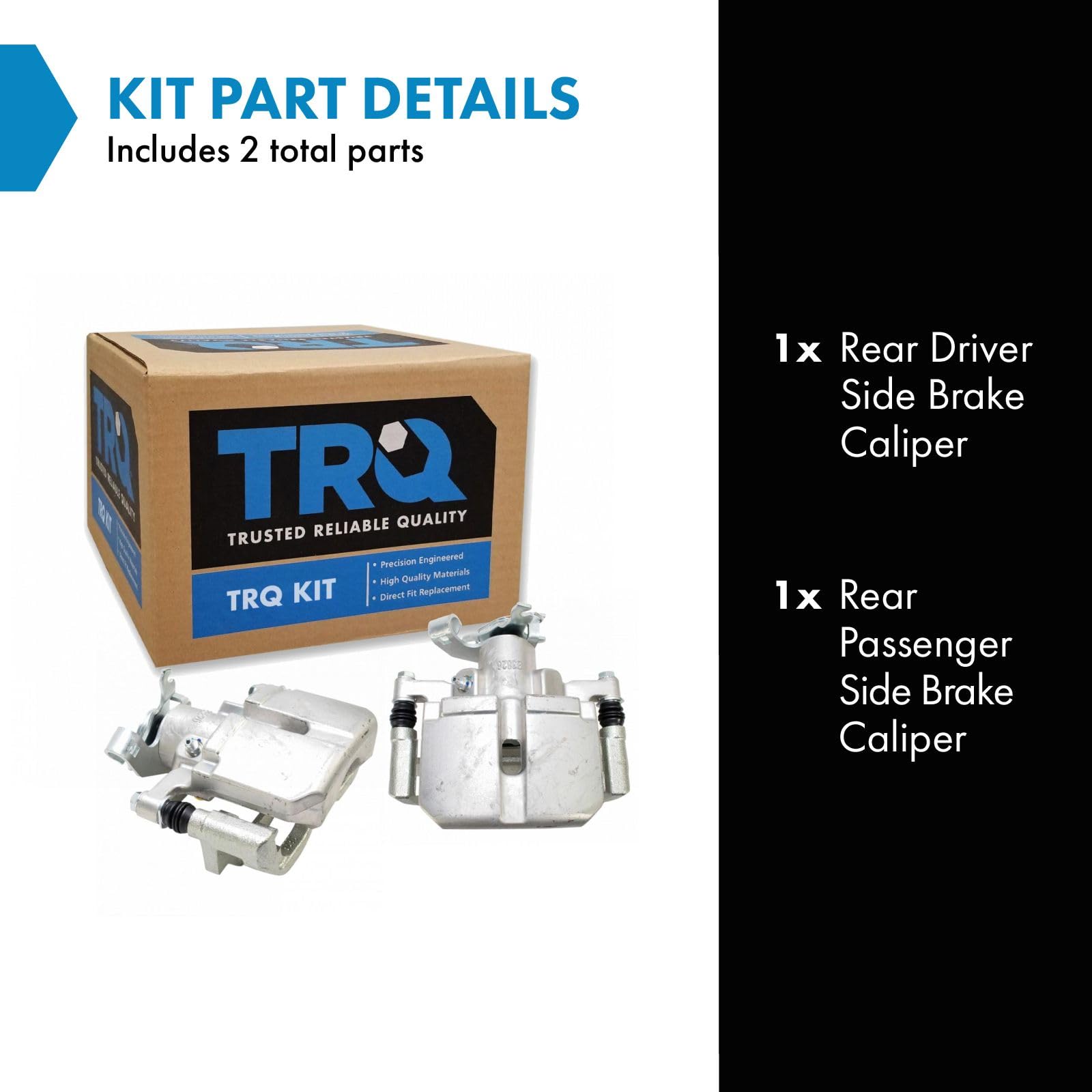 Trq Rear Brake Caliper Set Compatible With 2013-2016 Dodge Dart