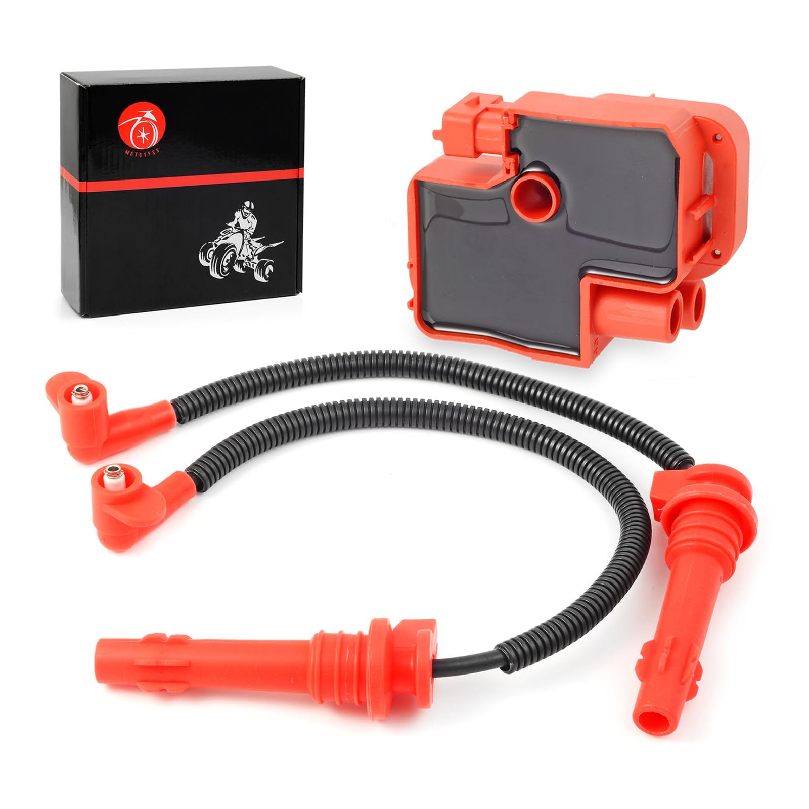 Moto1988 Ignition Coil & Spark Plug Wire Cap For Polaris Rzr Xp 4 S 900 1000 Rs1 Turbo 2014-2023 4014296 4014295 4017695 4017694 4010425