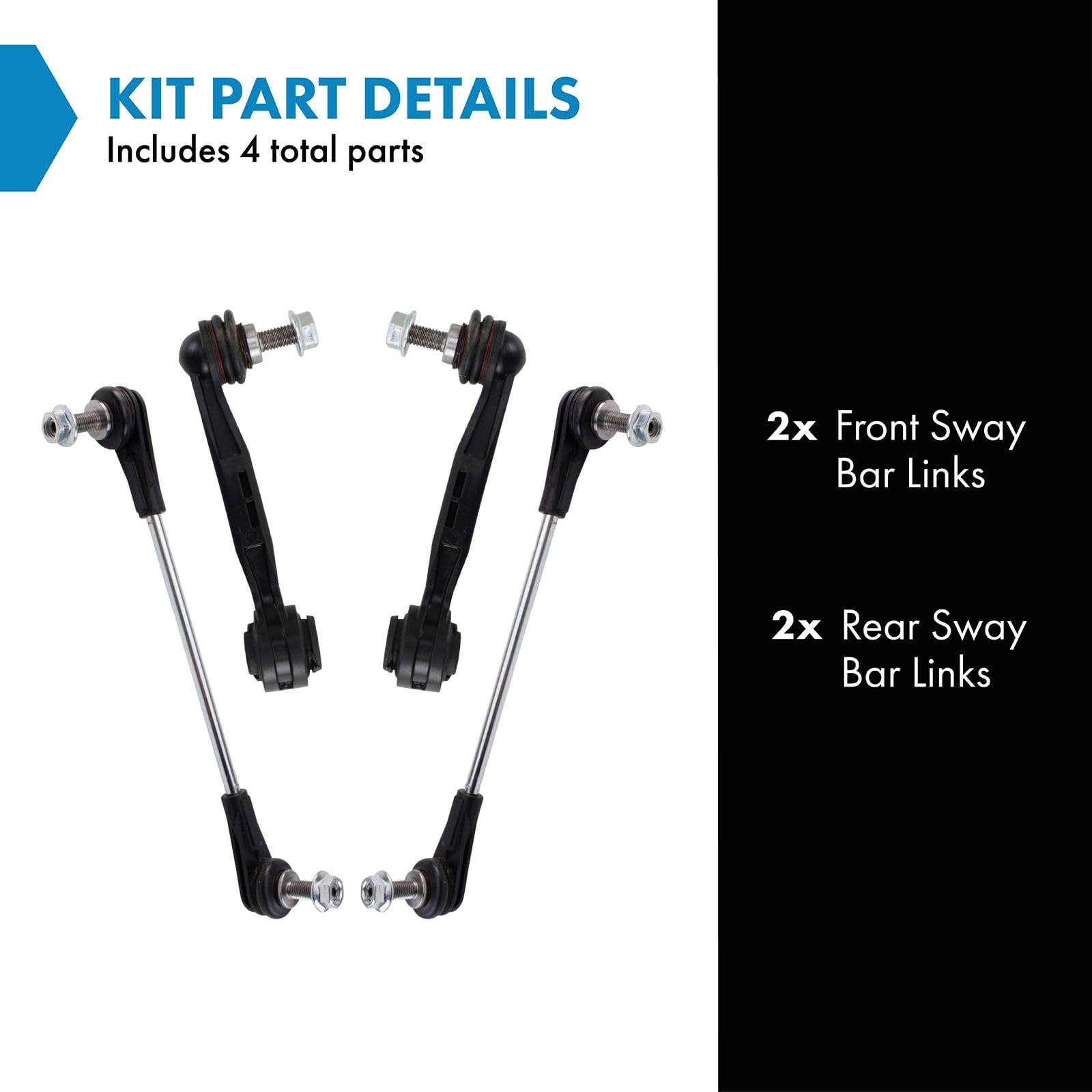 Trq Front & Rear Sway Bar Stabilizer Link Set Compatible With 2018-2021 Bmw X3 2019-2021 X4