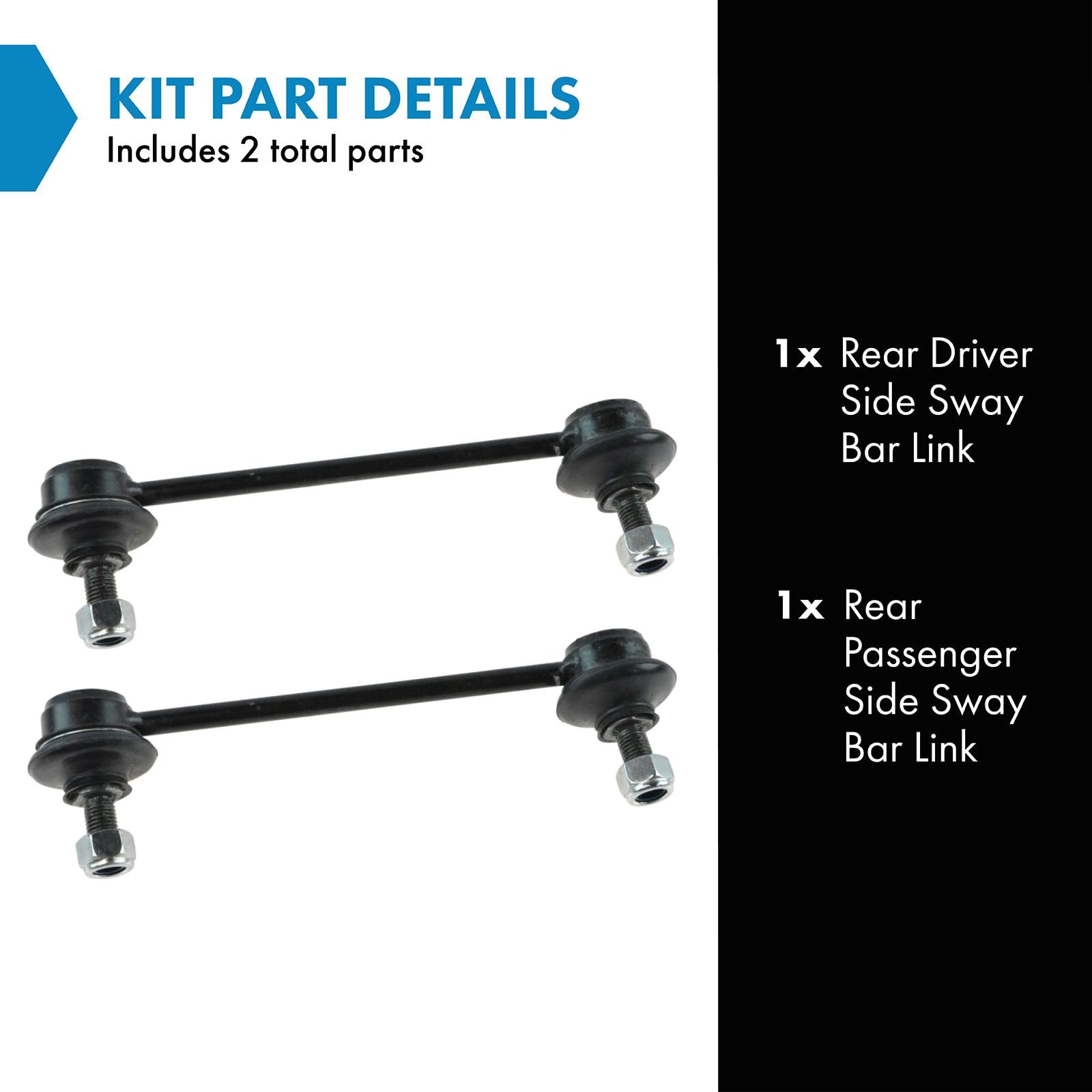 Trq Rear Sway Bar Stabilizer Link Set Compatible With 2007-2012 Hyundai Elantra