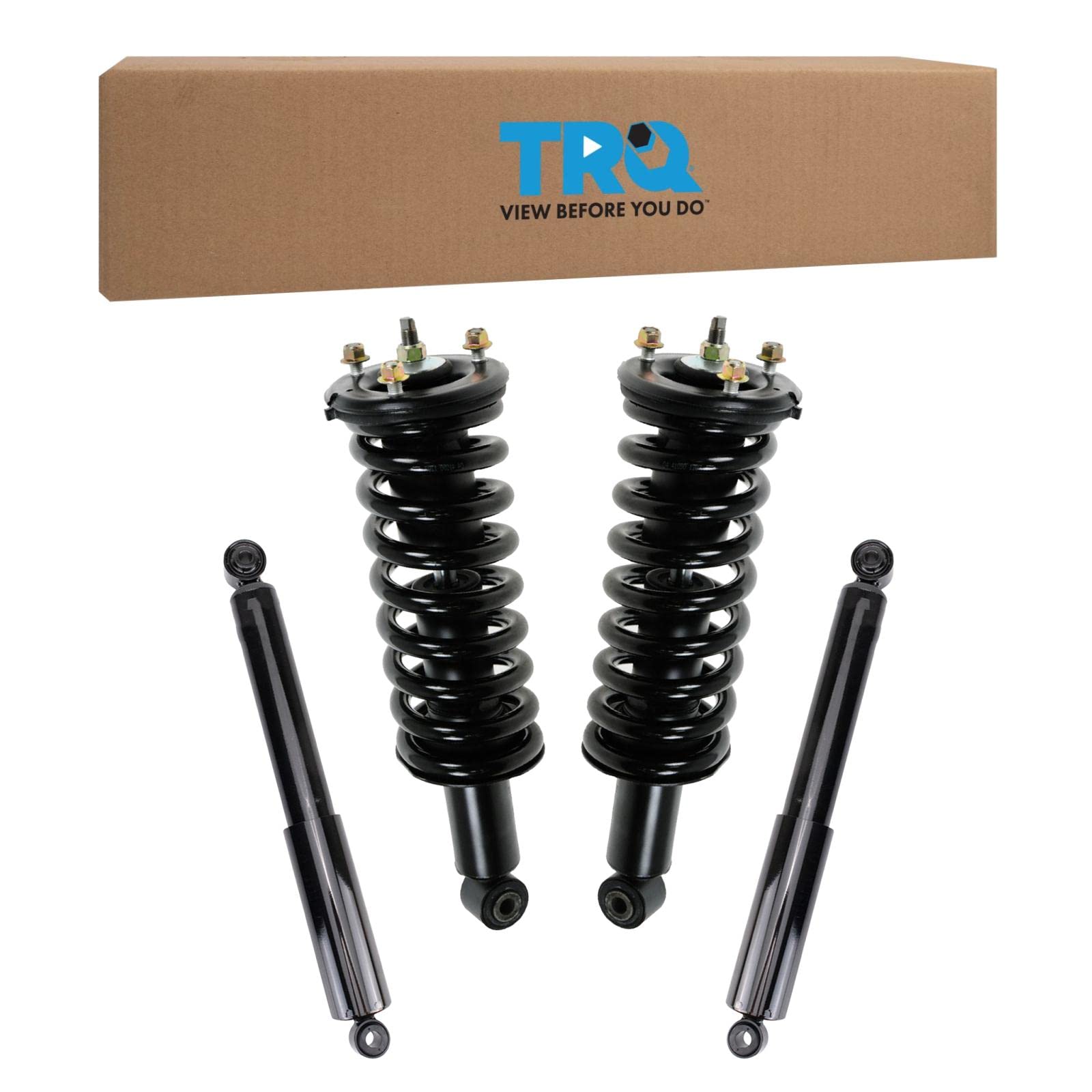 Trq Front And Rear Complete Strut Assembly & Shock Absorber Kit Complete Strut & Coil Spring Assembly Compatible With 2005-2015 