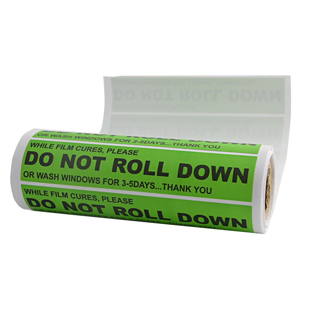 Foshio 100Pcs/Roll Do Not Roll Down Automotive Self-Adhesive Stickers Warning Label For Auto Vinyl Wraps Tool