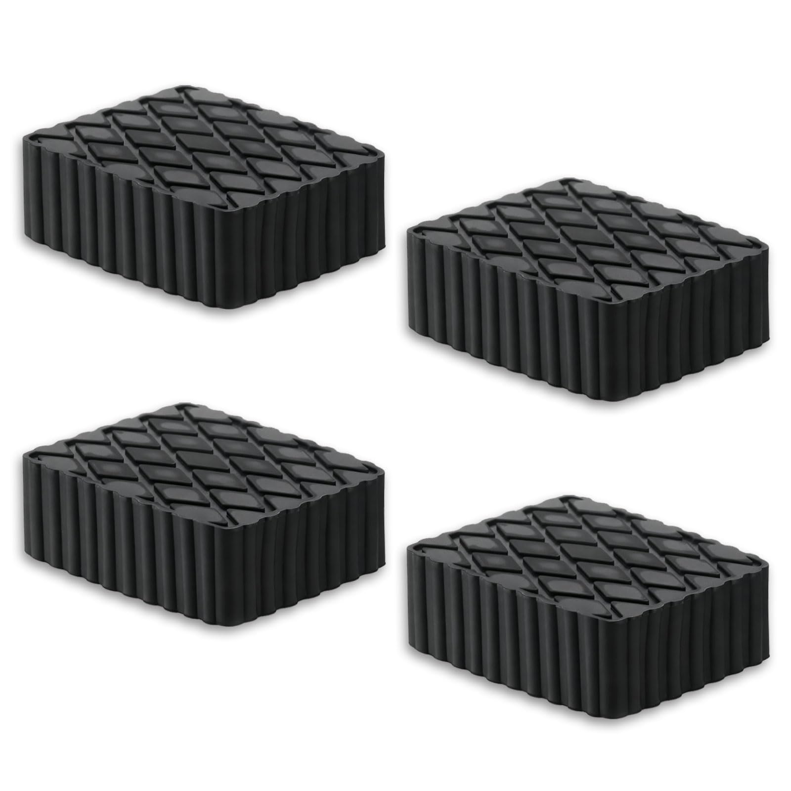 AutGuangel 4 Pack Solid Floor Jack Rubber Blocks Pad, Universal Non-Slip Jack Lift Pads for Cars, SUVs and Light Trucks, 12000lb