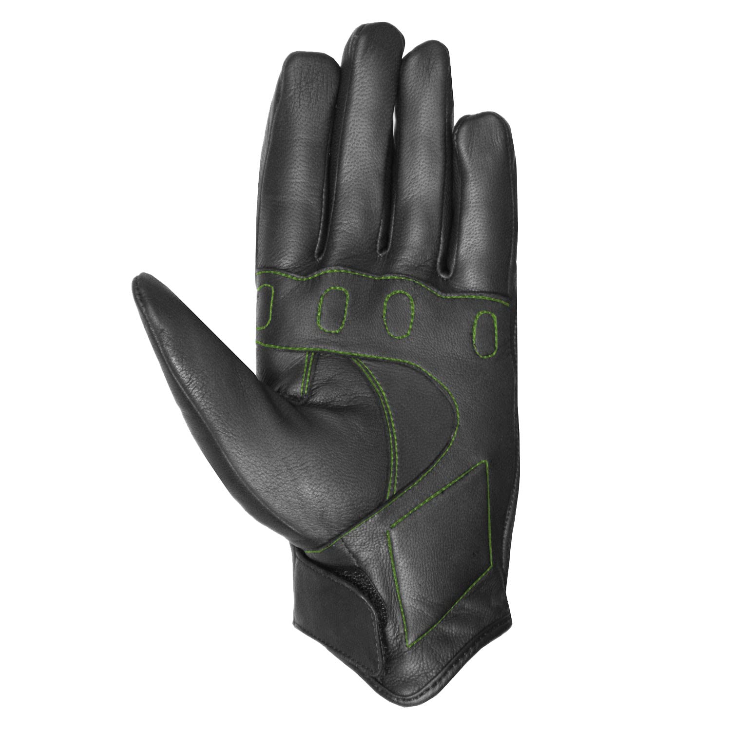 Jackets 4 Bikes Men'S Premium Leather Street Motorcycle Protective Cruiser Biker Gel Gloves Blackgreen S