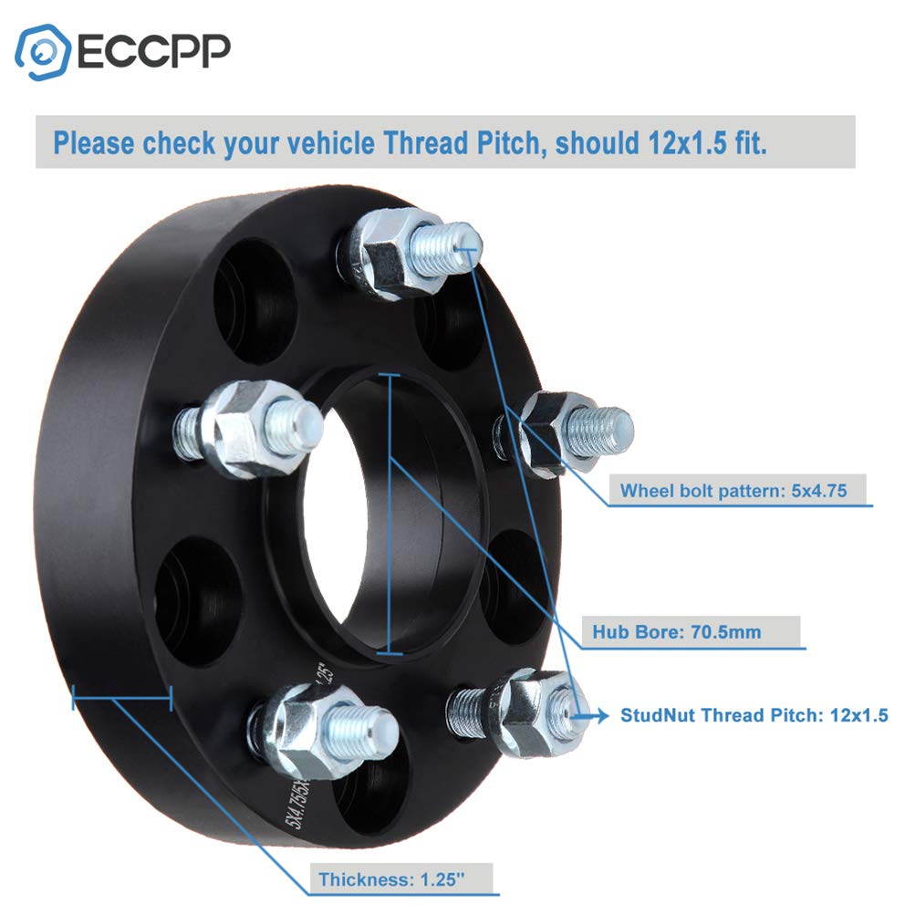 Eccpp 2Pcs 1.25'' Inch 5X4.75 To 5X4.75 Wheel Spacers Hubcentric 5 Lug 70.5Mm For 1979-1985 For Riviera 1987-2005 For Blazer 198