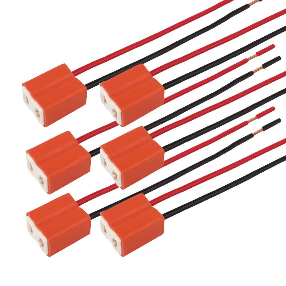 Gebildet 6Pcs H7 Female Wire Connector Pigtail For Led Headlight Socket Wiring Harness Replacement Kit