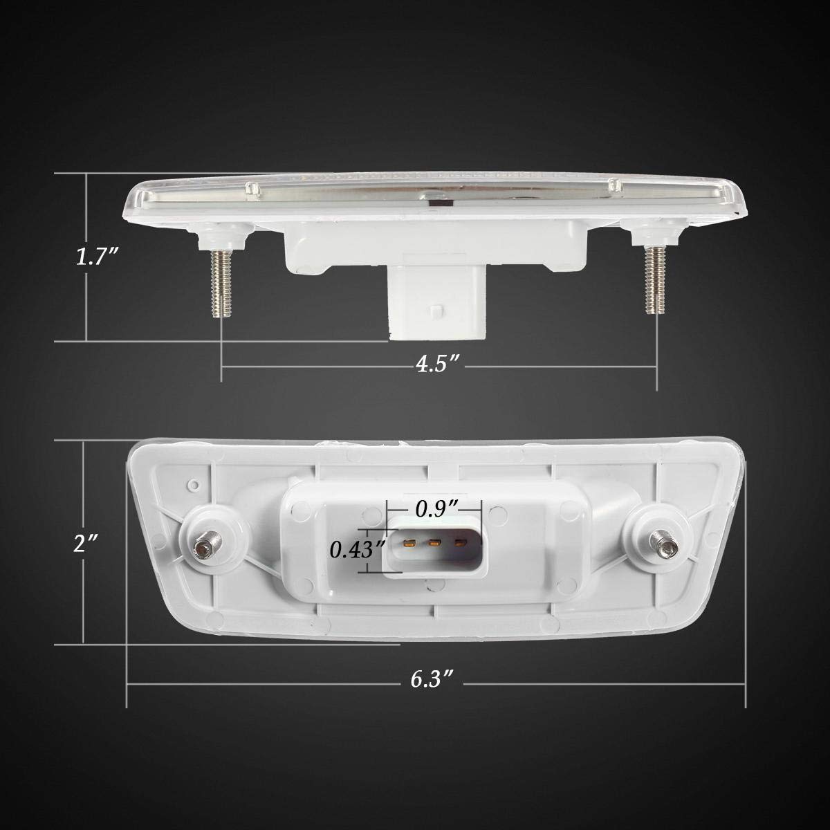 Partsam 2Pcs Replacement For Kenworth T680 T880 And Peterbilt 576 Led Side Marker Turn Signal Lights Assemblies Amber Clear Lens