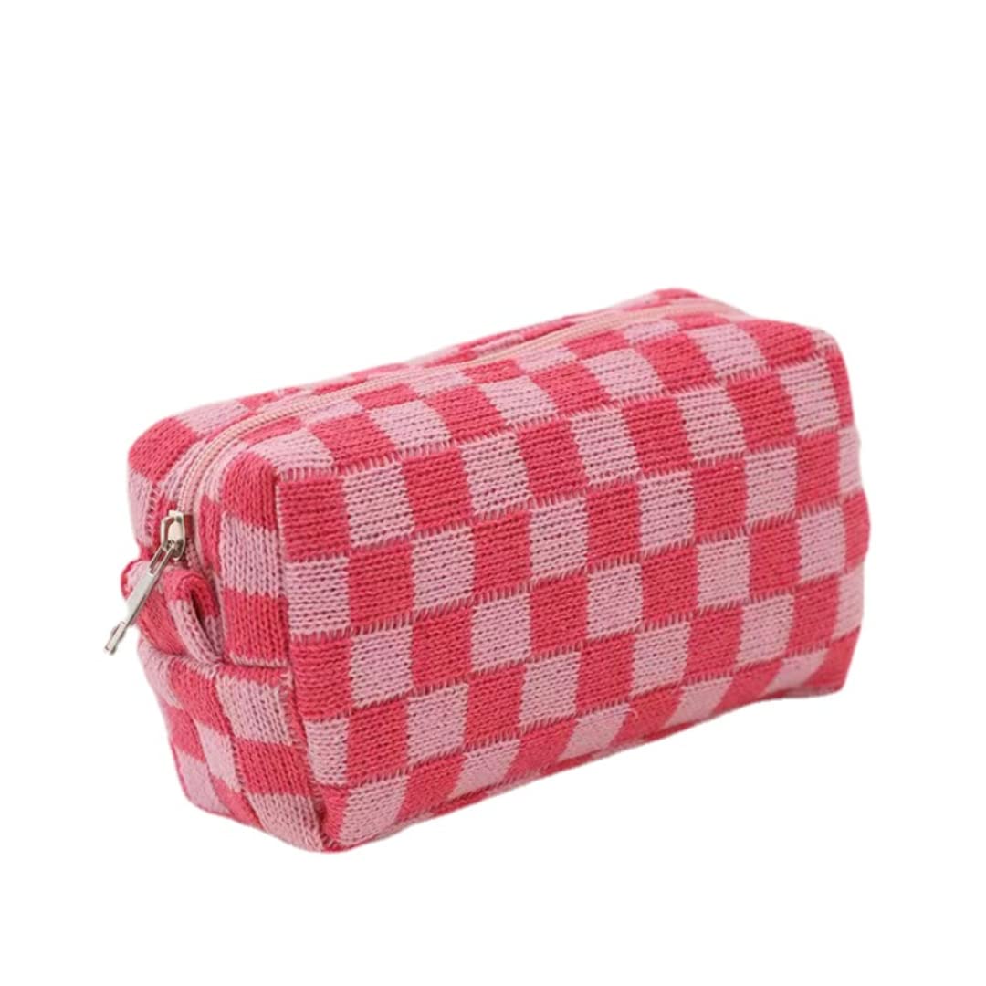 Small Cosmetic Bag Cute Makeup Bag Y2K Accessories Aesthetic Make Up Bag Y2K Purse Cosmetic Bag For Purse (Pink)
