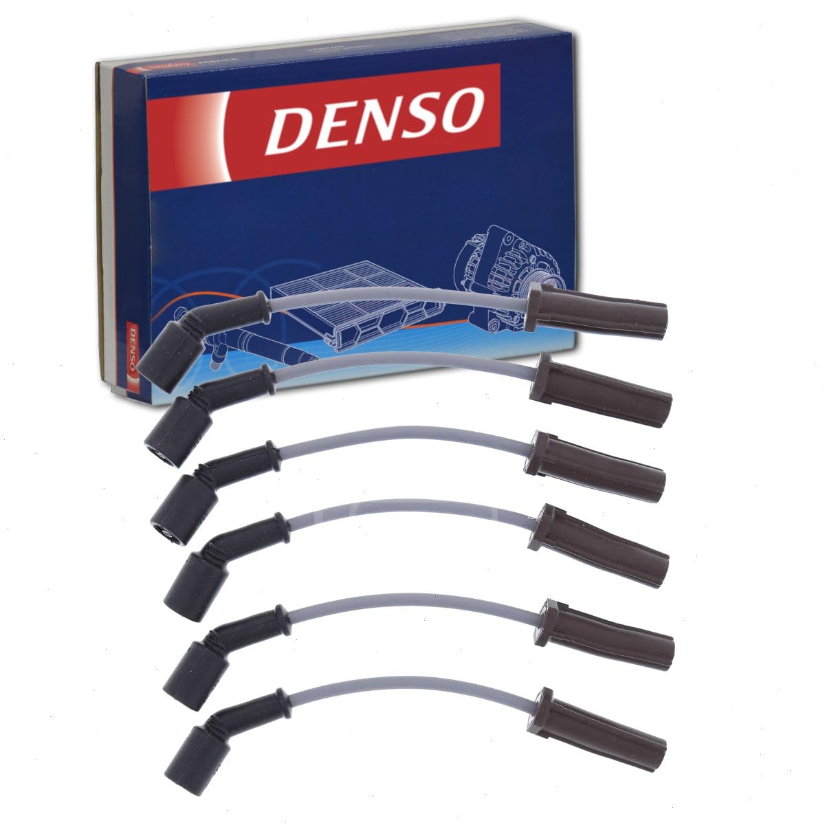 DENSO Spark Plug Wire Set compatible with Chevrolet Silverado 1500 4.3L V6 2014-2016