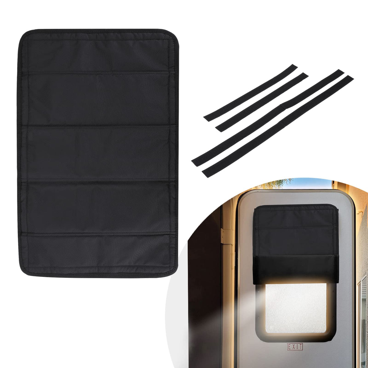 Bougerv Rv Door Shade Cover, Foldable Rv Sun Shade Windshield Blackout Shower Curtains Coverage Rv Accessories Fits For Most Rv 