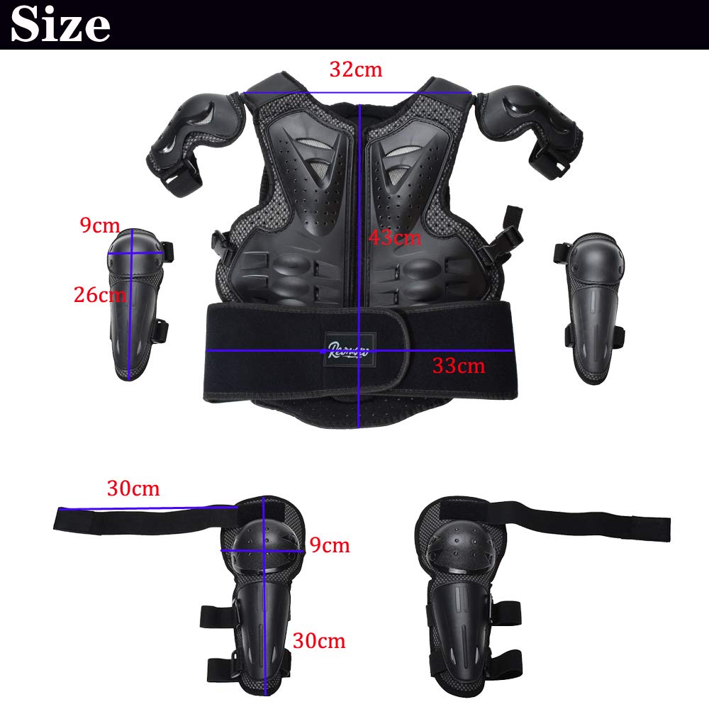 Reomoto Kids Full Body Protector Youth Dirt Bike Gear For Motorcycle Cycling Skiing Motorbike Riding Bike Vest With Knee Elbow P