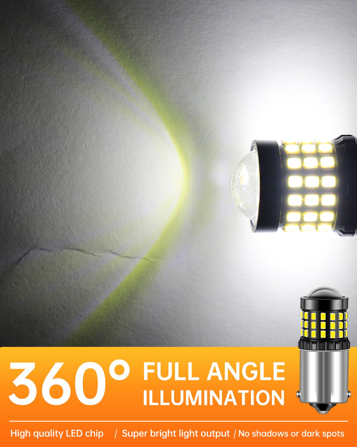 Luyed 1156 Led Bulb 1200 Lumens Extremely Bright 1141 1003 7506 Led Bulbs Used For Backup Reverse Lights,Xenon White,Pack Of 2