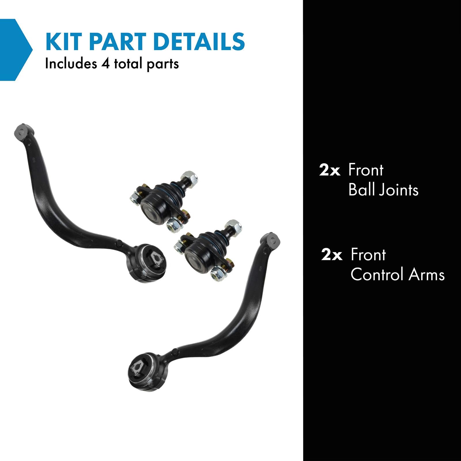 TRQ Front Lower Control Arm with Ball Joint Set Compatible with 2000-2006 BMW X5