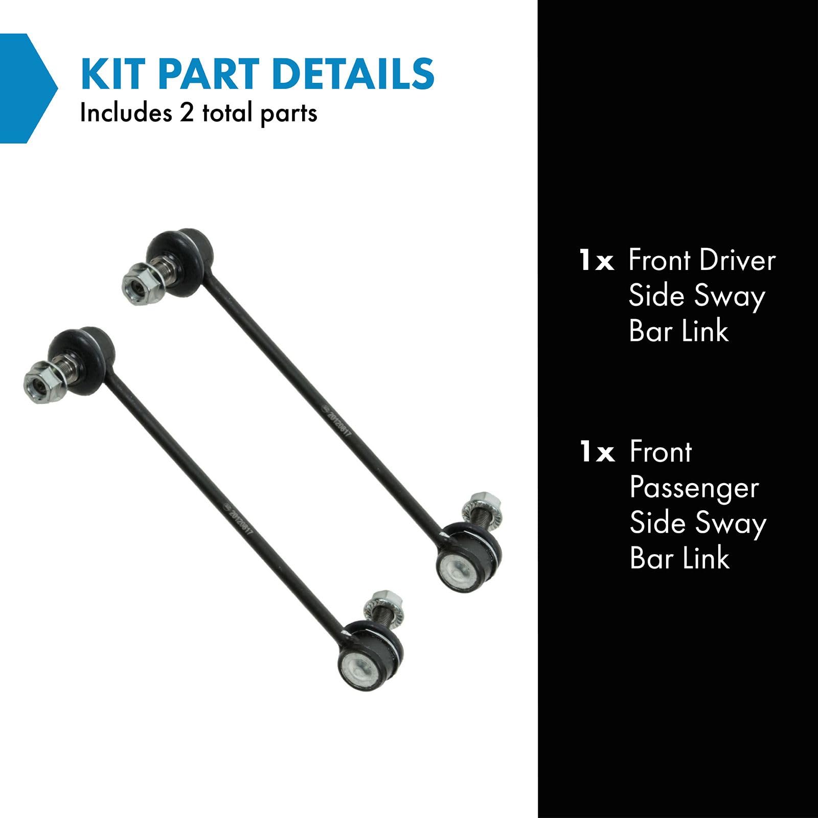 Trq Front Sway Bar Stabilizer Link Set Compatible With 2005-2009 Hyundai Tucson 2005-2010 Kia Sportage