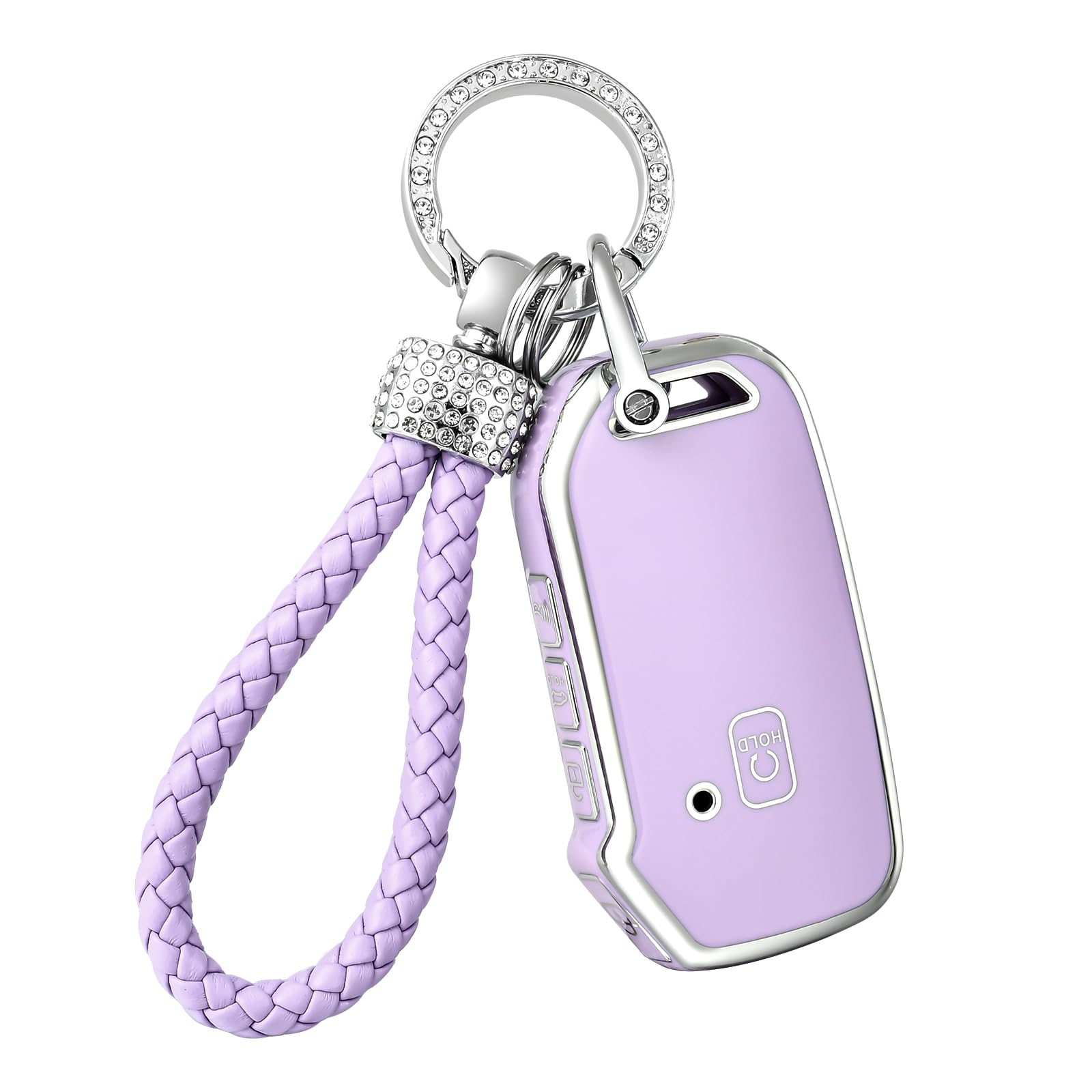 OFFCURVE Compatible with Kia Key Fob Cover With Keychain for Cerato Ceed Forte NIRO Sorento Seltos Sportage Soul Telluride Key F