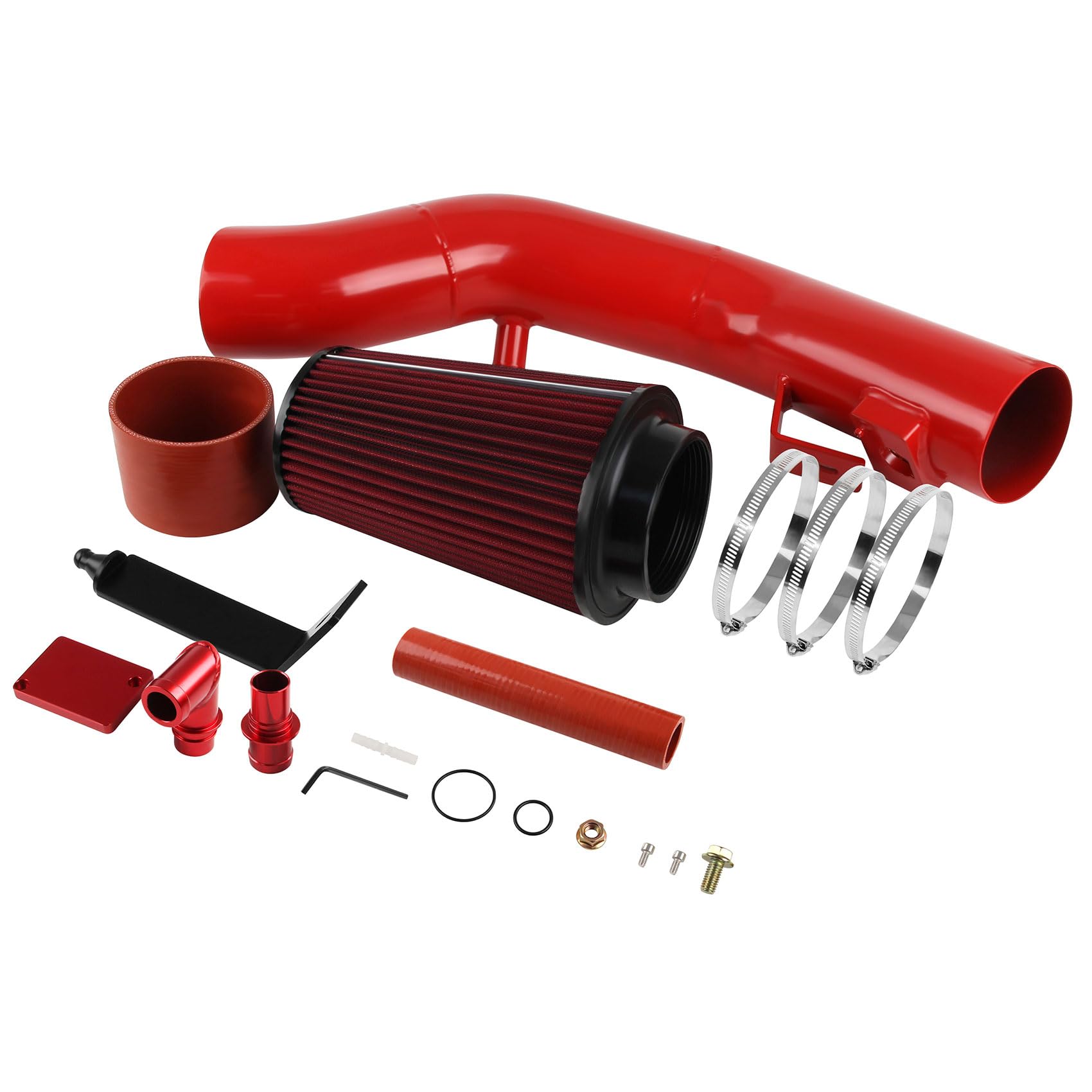 6.0 Cold Air Intake Kit Compatible with Ford F250 F350 Excursion 2003-2007 6.0L Diesel Engines (Red)