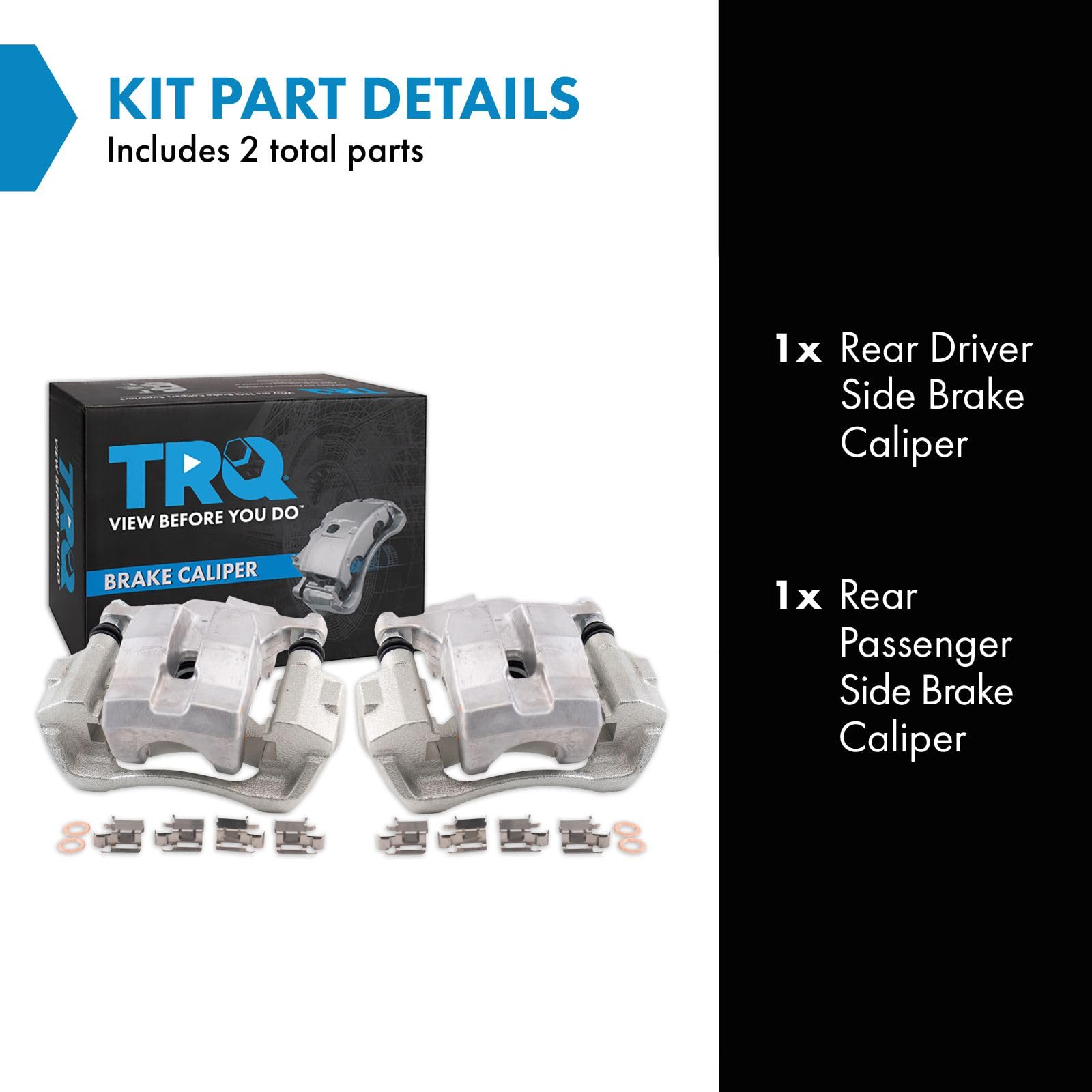 Trq Rear Brake Caliper Set Compatible With 2012-2017 Toyota Prius V