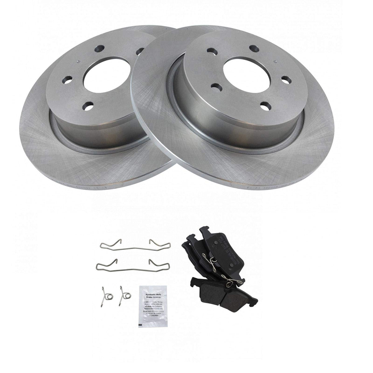 Trq Rear Brake Pad & Rotor Kit Brake Pads Brake Rotor Semi-Metallic Compatible With 2013-2018 Ford C-Max 2013-2016 Escape 2014-2