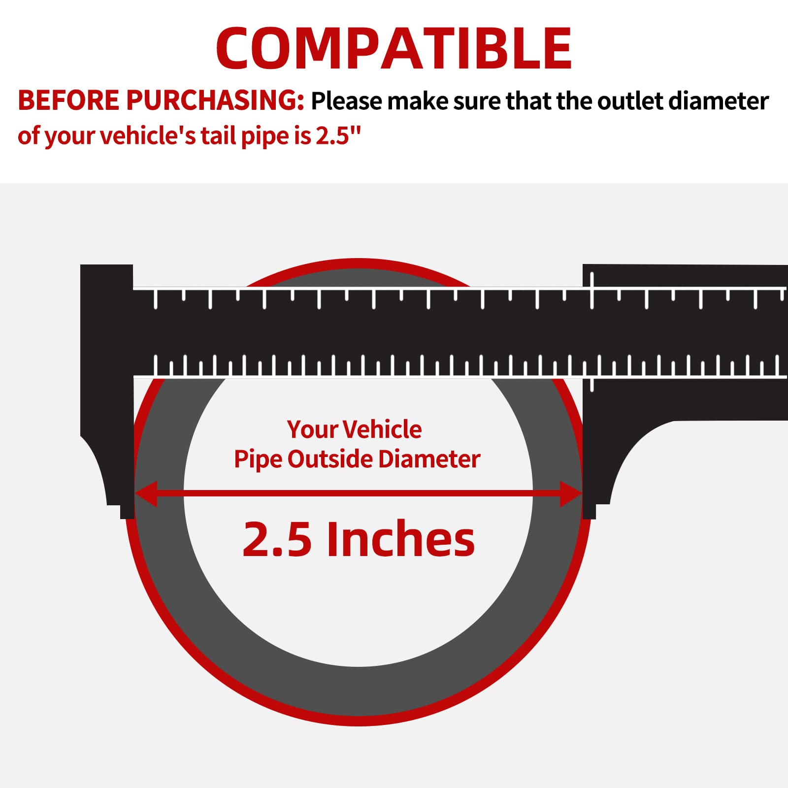 Autosaver88 Square Exhaust Tip 2.5 Inch Inlet, 2.5'' Inlet 3''X5.5'' Outlet 9'' Long Chrome-Plated Stainless Steel Rectangle Exh