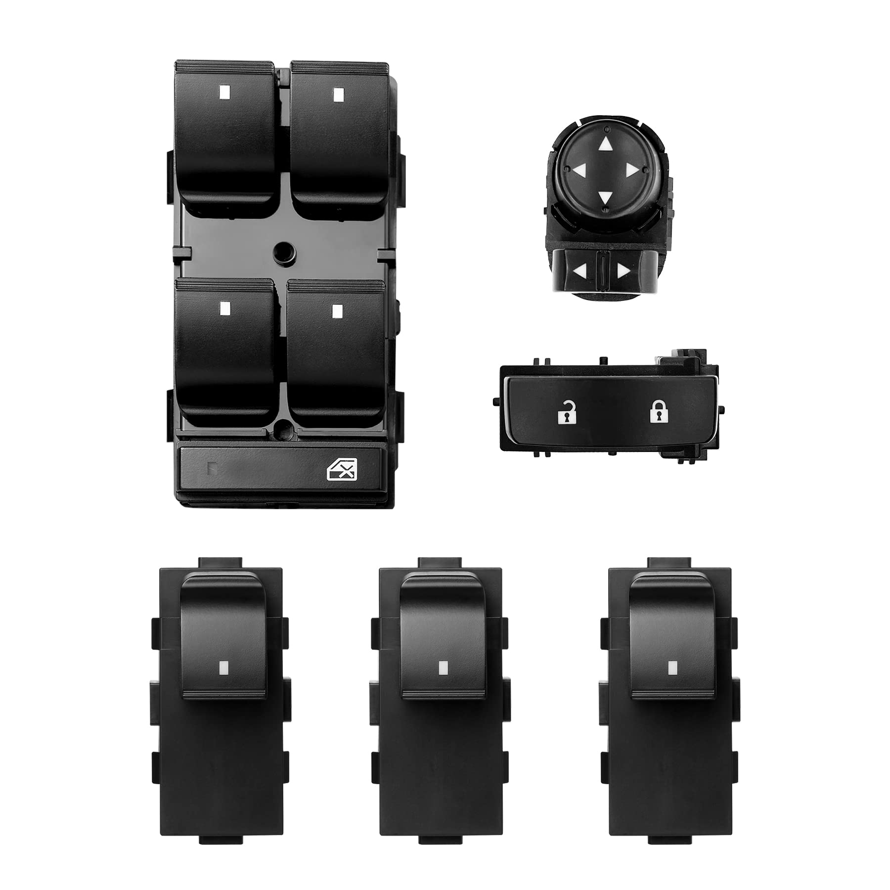 Power Window Switch Driver Side & Passenger Window Switch & Door Lock & Mirror Switch | Compatible With 2007-2015 Chevy Silverado Gmc Sierra | Replaces# 25789692, 22883768, 15804093, 22895545